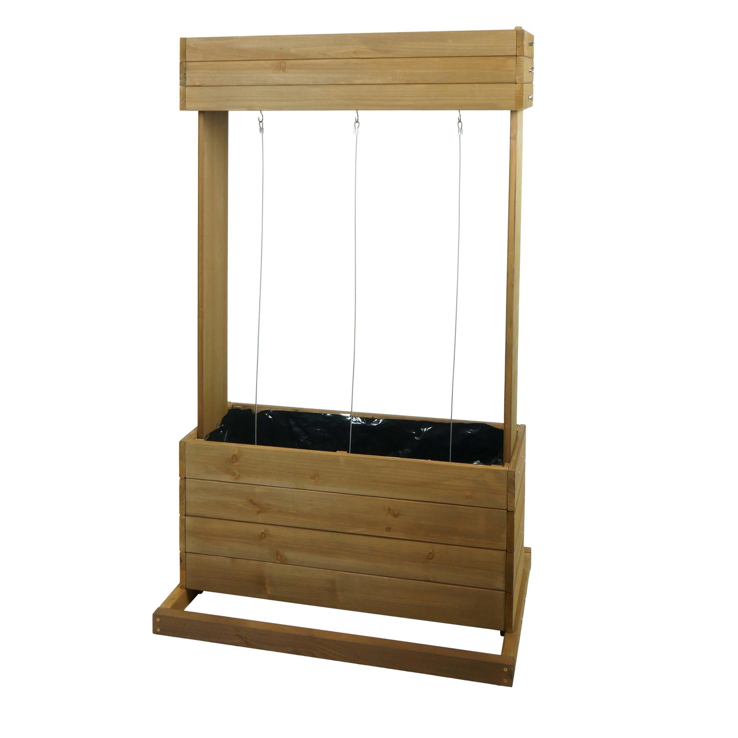 PROREGAL® Hochbeet 145x85x50cm Pflanzkasten Rankhilfe Pflanzkübel Braun Outdoor Holz