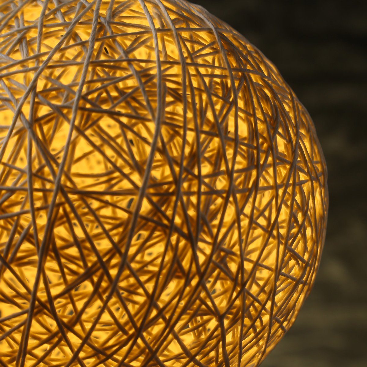 RADOLEO Tischleuchte Nachttischlampe NEST Bastkugel Tischleuchte dimmbar 20cm USB beige, LED Classic – Bild 5 von 5