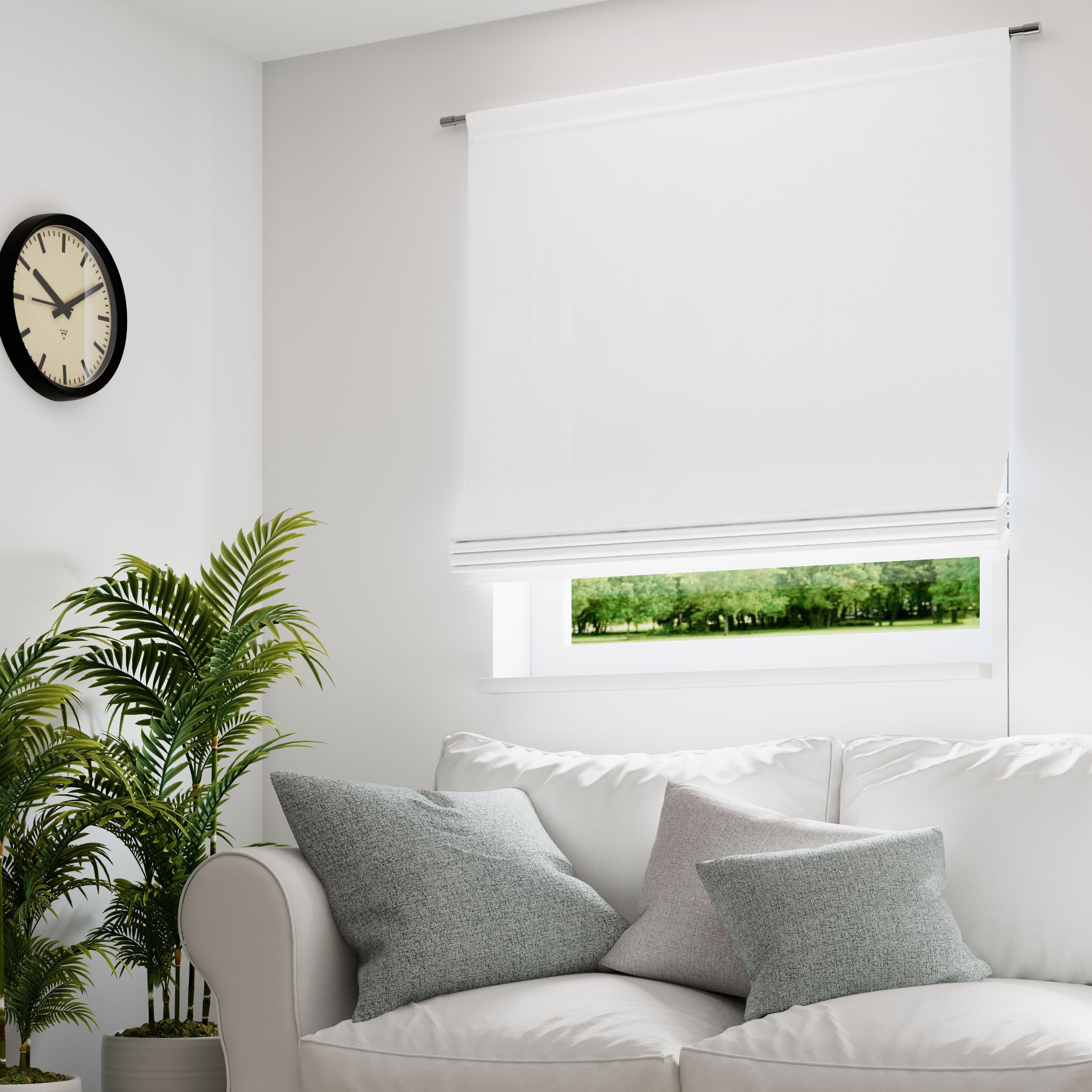 Neutex for you! Raffrollo LINESSA, mit Paneelwagen, freihängend, dezent natürliche Optik