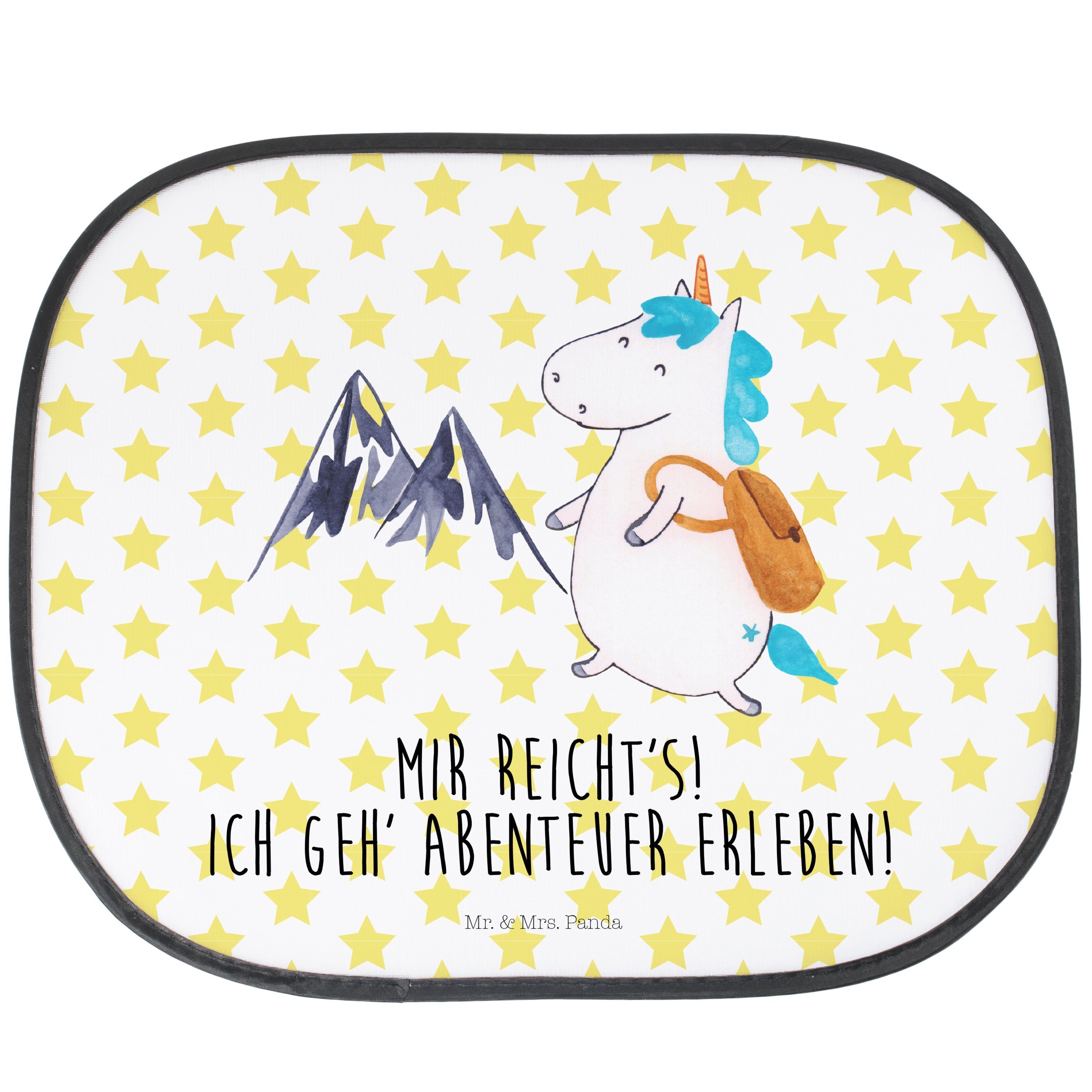 Sonnenschutz Einhorn Bergsteiger - Weiß - Geschenk, Auto Sonnenschutz, Pegasus, Ab, Mr. & Mrs. Panda, Seidenmatt