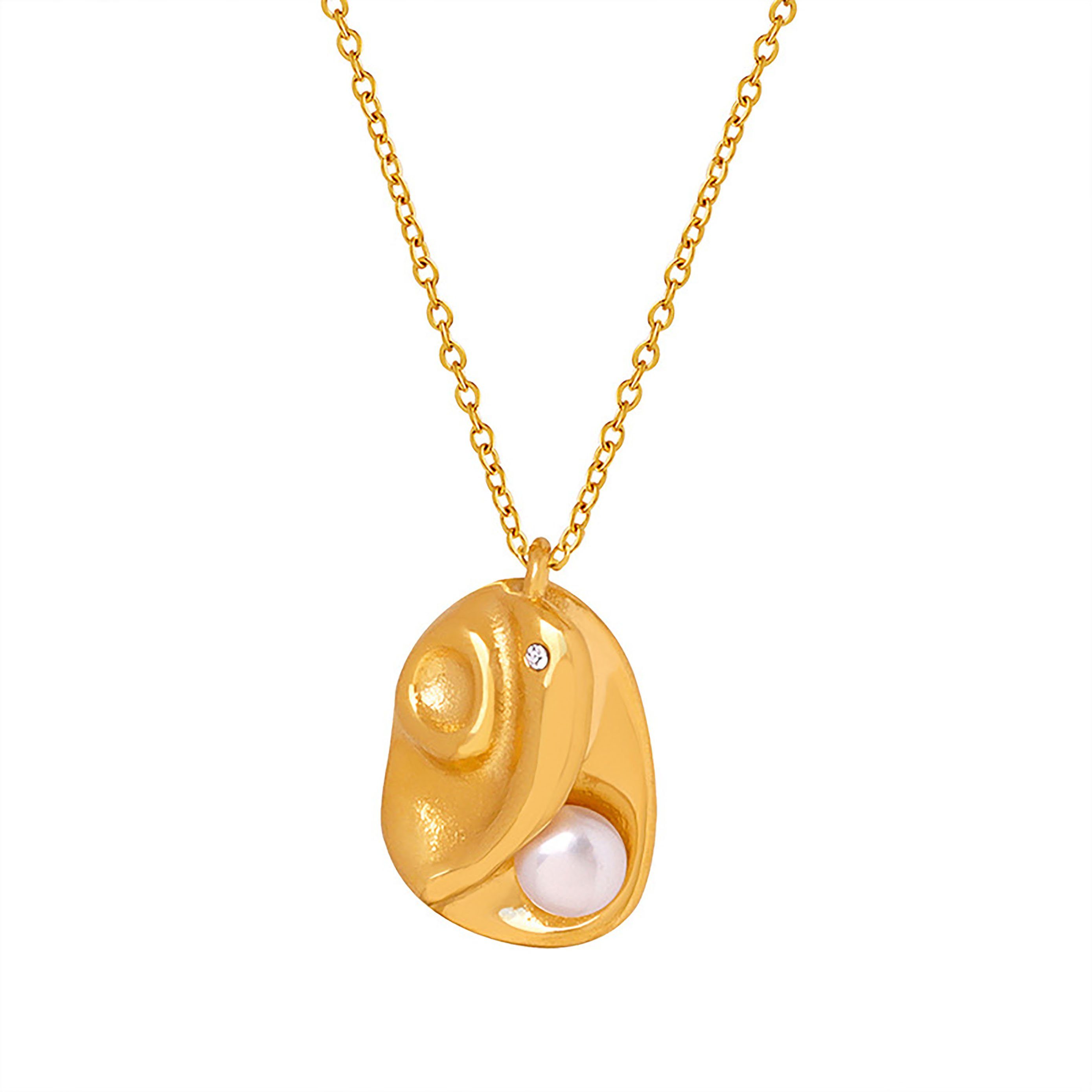 Tapferer Ping Charm-Kette Kreative Saturn Zirkonia Perlen Anhänger Halskette (1-tlg)