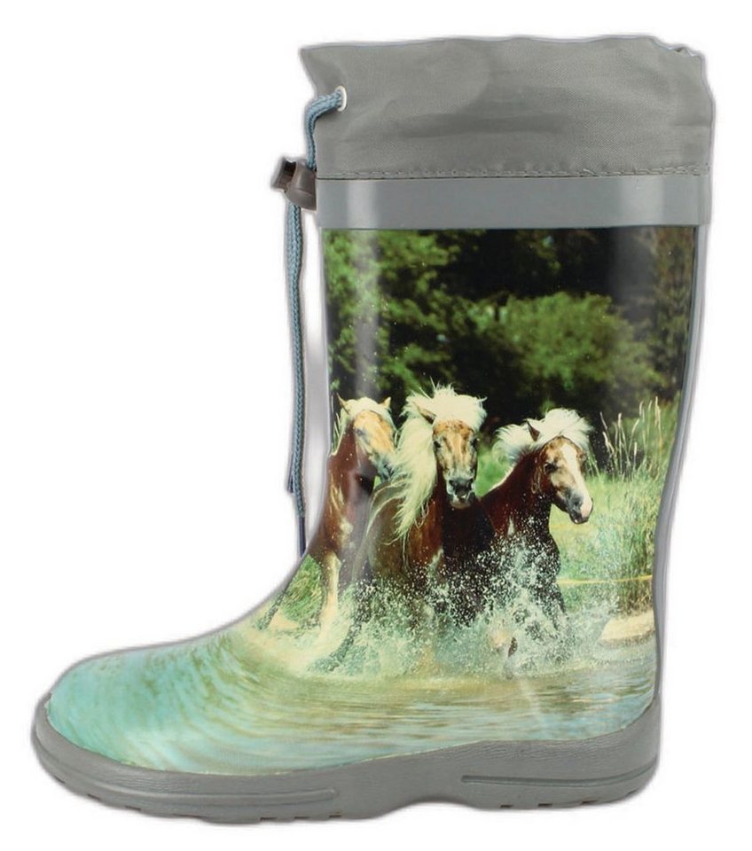 Beck Gummistiefel Pferde Gummistiefel (wasserdichter, robuster, schmaler Stiefel, für trockene Füße bei Regen und im Pferdestall) herausnehmbare Innensohle, weicher flexibler Naturkautschuk