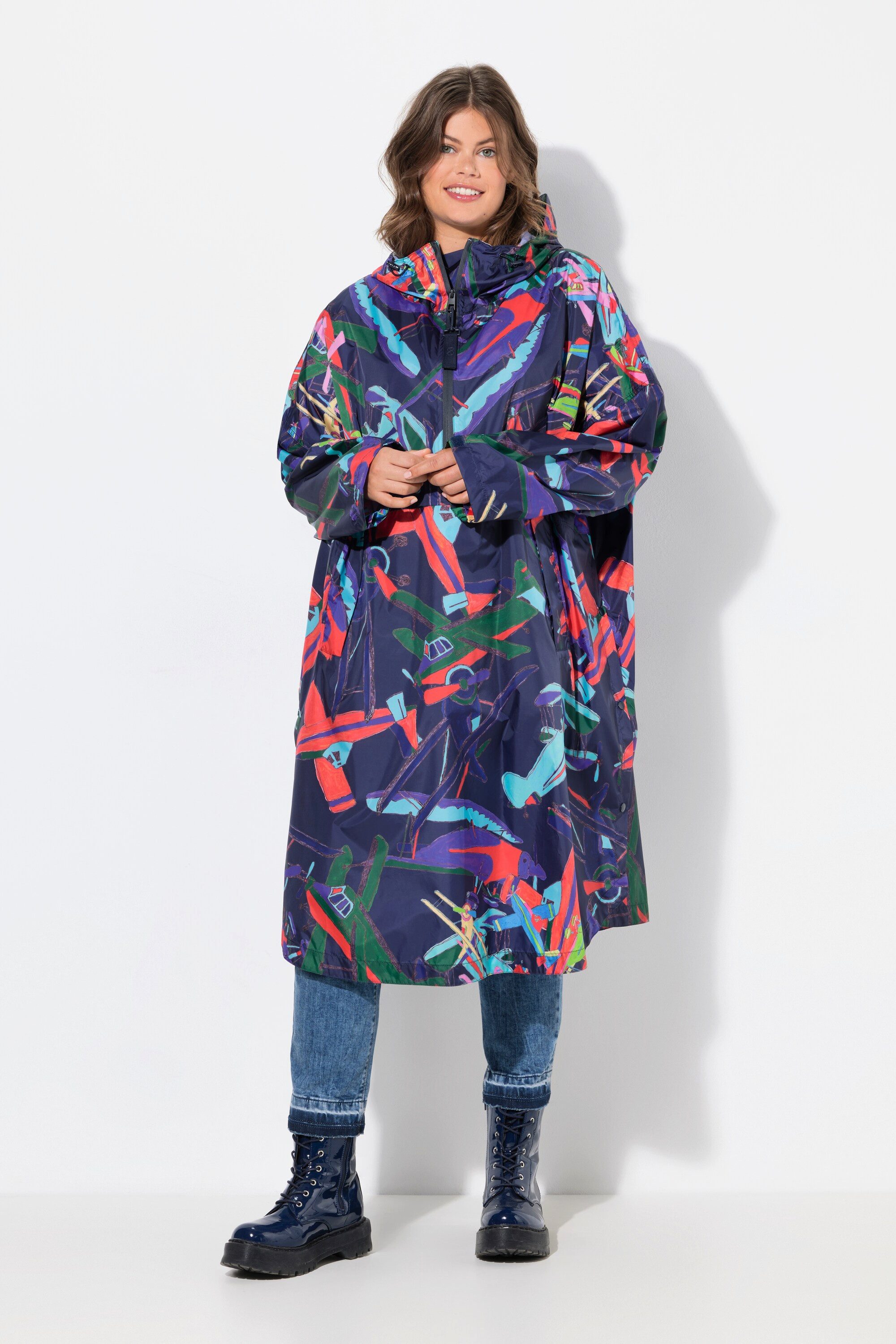 Laurasøn Funktionsjacke Funktions-Regencape Unisex Print Kapuze