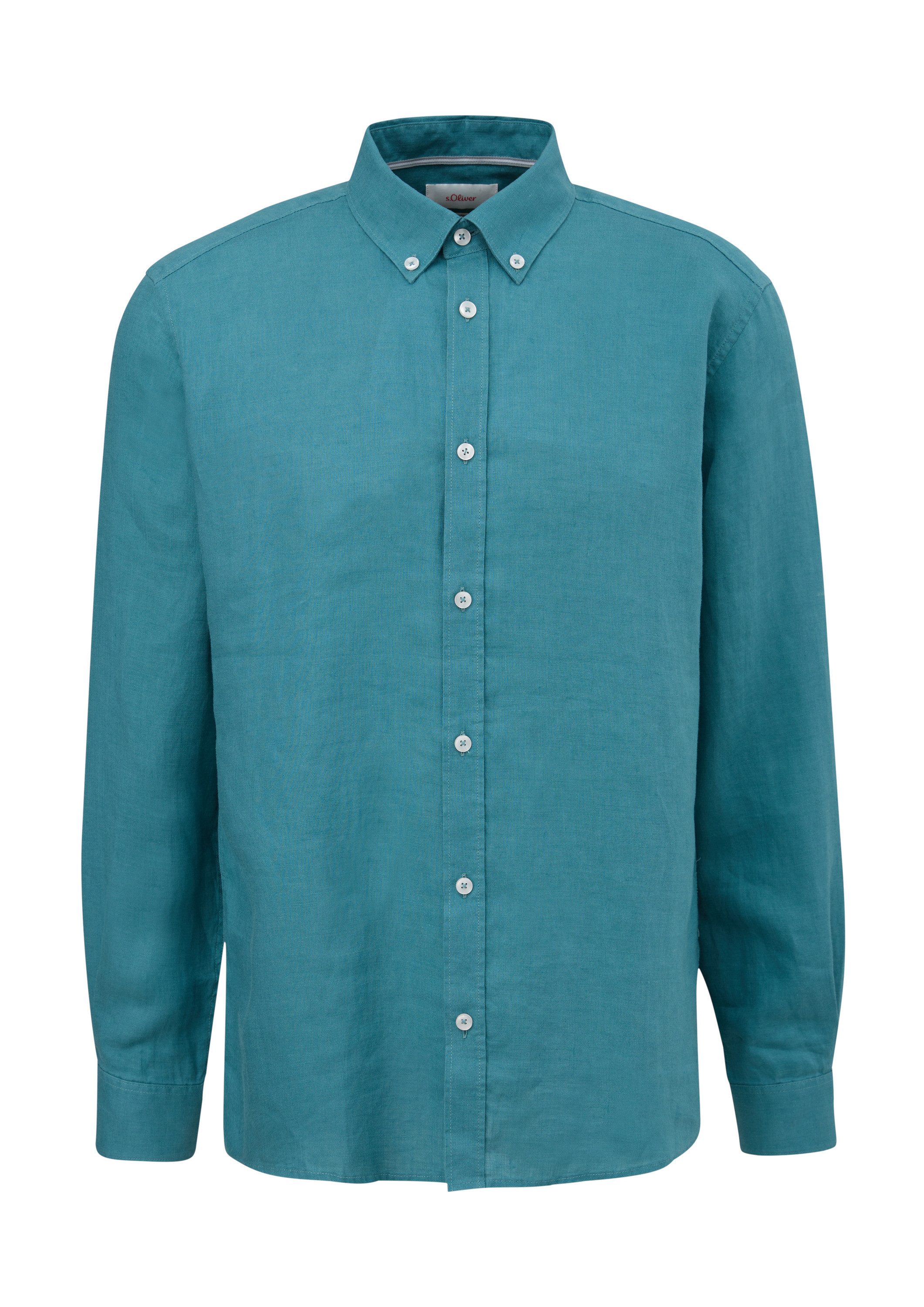s.Oliver Langarmhemd Hemd Leinenhemd mit Button-Down-Kragen günstig online kaufen