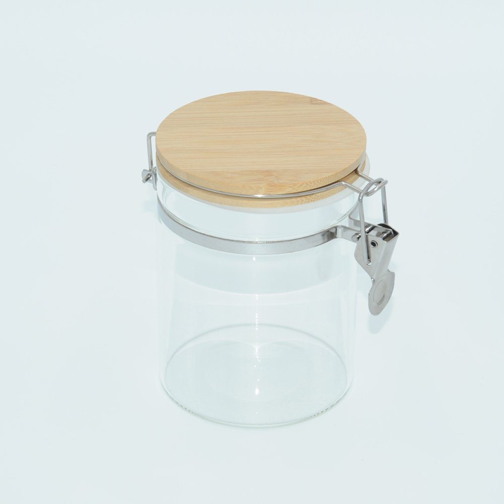 KESPER for kitchen & home Vorratsglas, Bambus, Glas, (Set, 2-tlg), mit  Metallverschluß, Set: 900 und 1100 ml