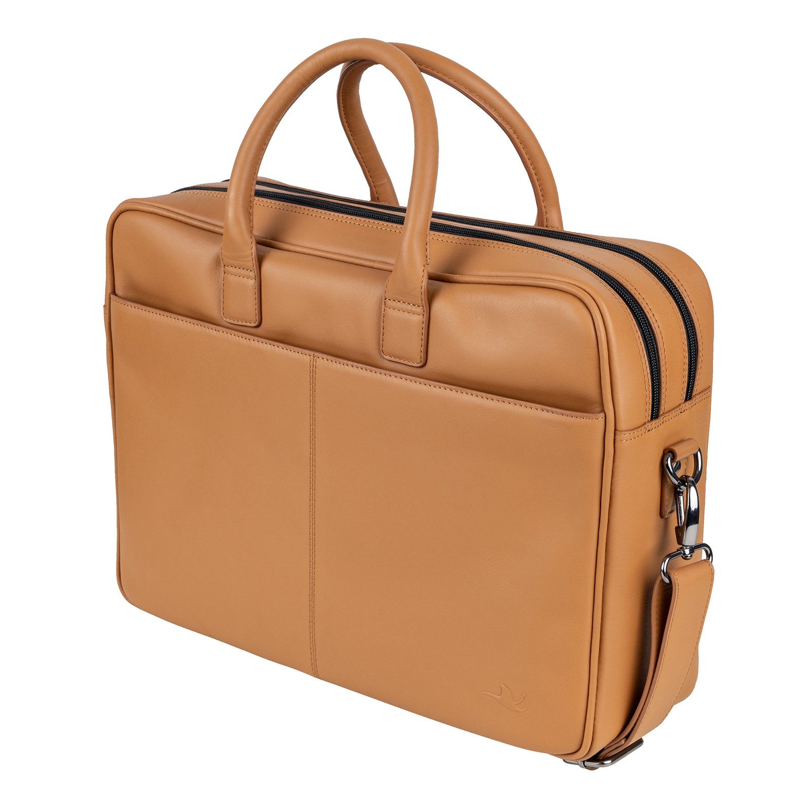 MANTA Laptoptasche Echtleder Business-Bag, 16 Zoll-Notebooktasche, Aktentasche aus Leder, Echtes Leder