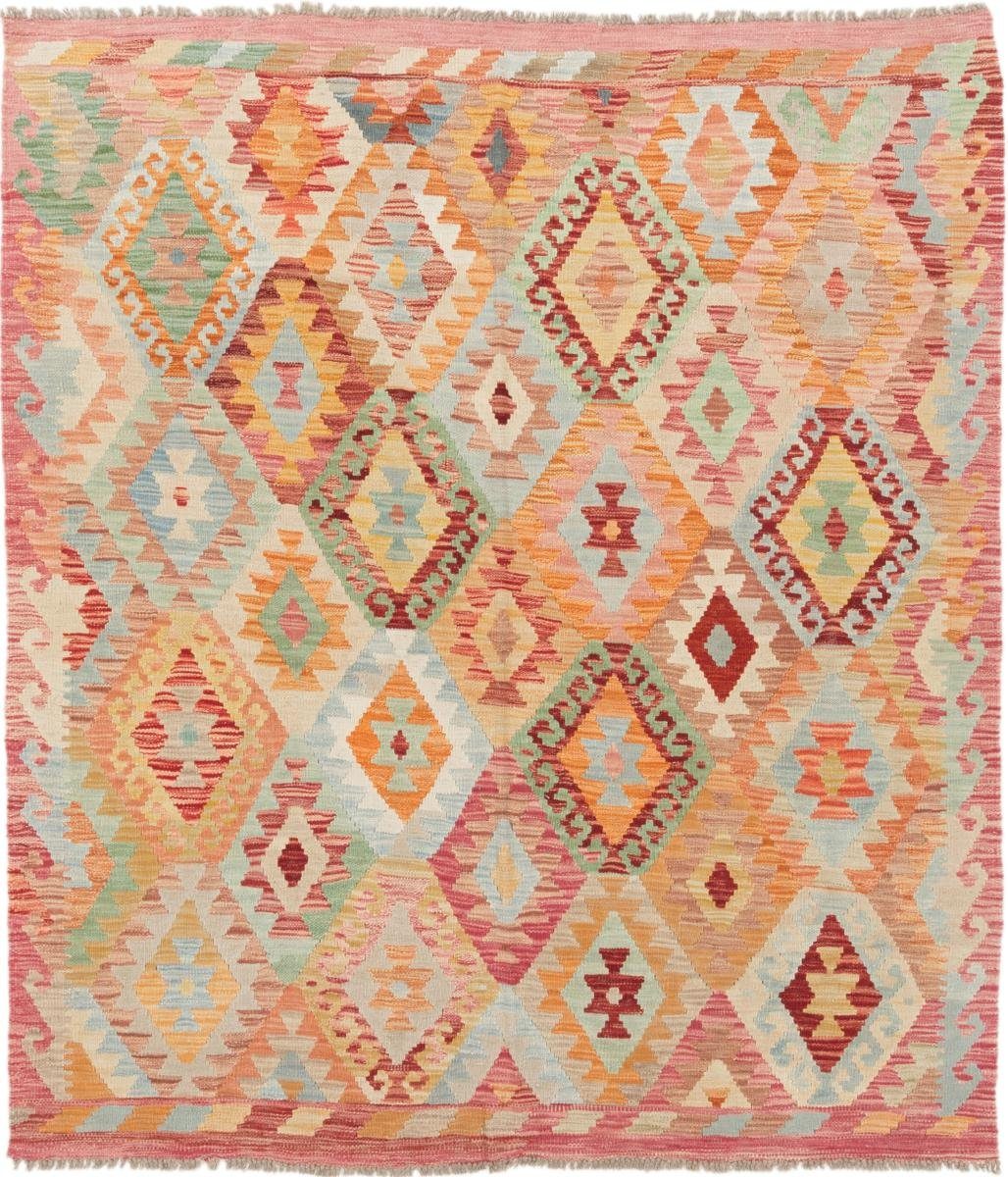 Orientteppich Kelim Afghan 166x186 Handgewebter Orientteppich, Nain Trading, rechteckig, Höhe: 3 mm