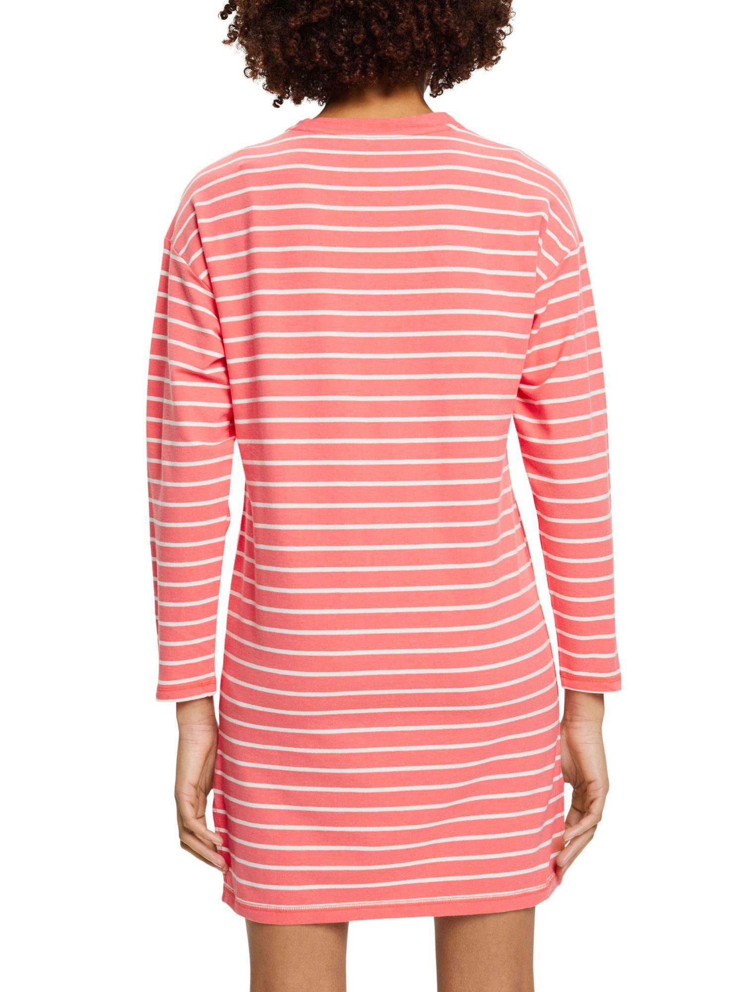 Esprit Nachthemd mit Streifenmuster CORAL Jersey-Nachthemd