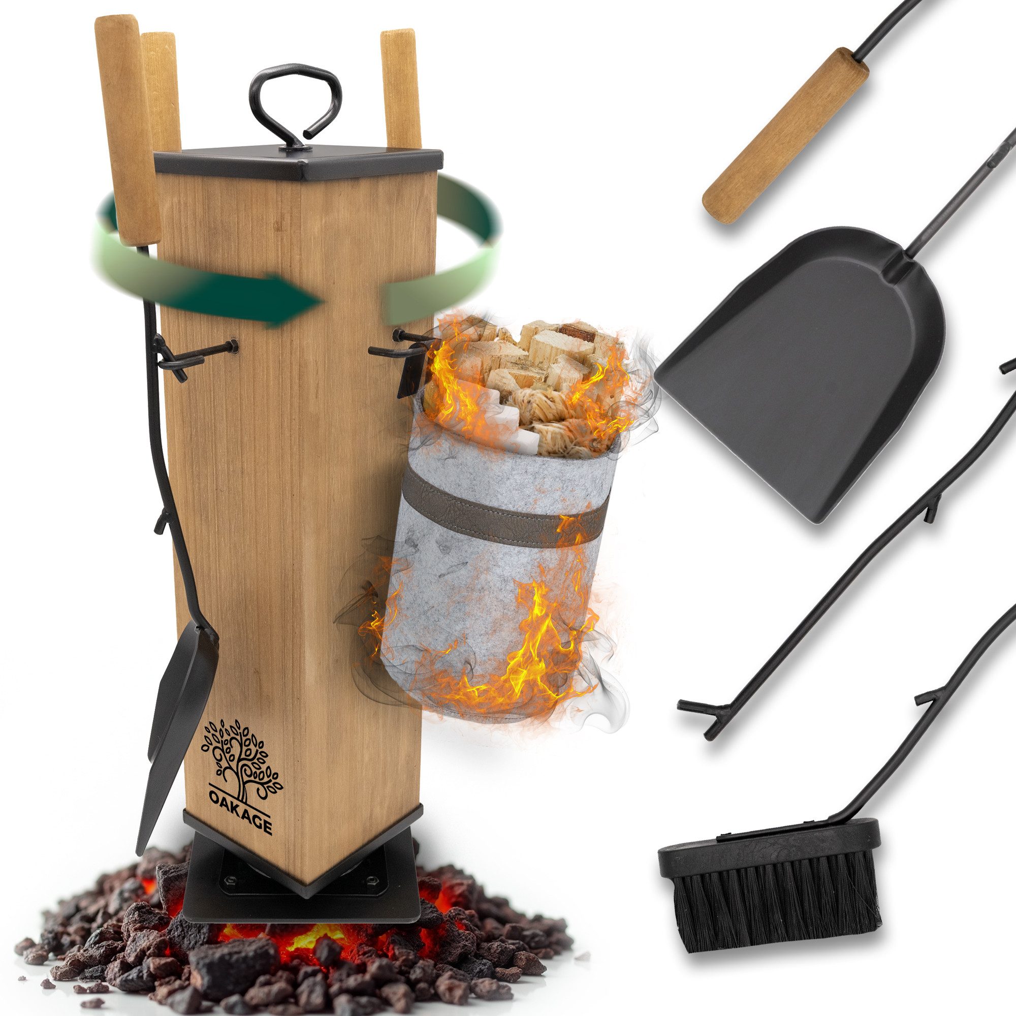 OAKAGE Kamingarnitur Kaminbesteck – Stilvolles Design günstig online kaufen