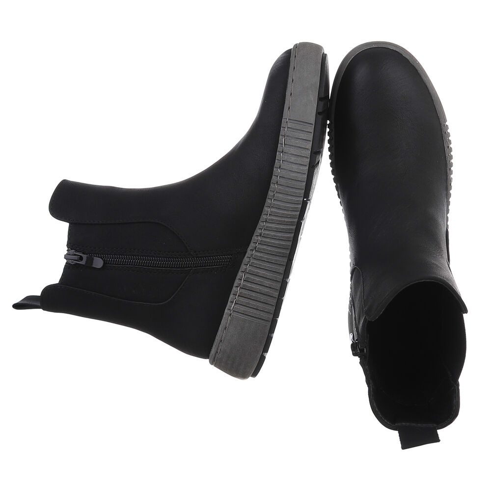 Ital-Design Chelsea-Boots mit elastischen Einsätzen für Damen Stiefelette (90598742) Keilabsatz/Wedge Chelsea Boots in Schwarz