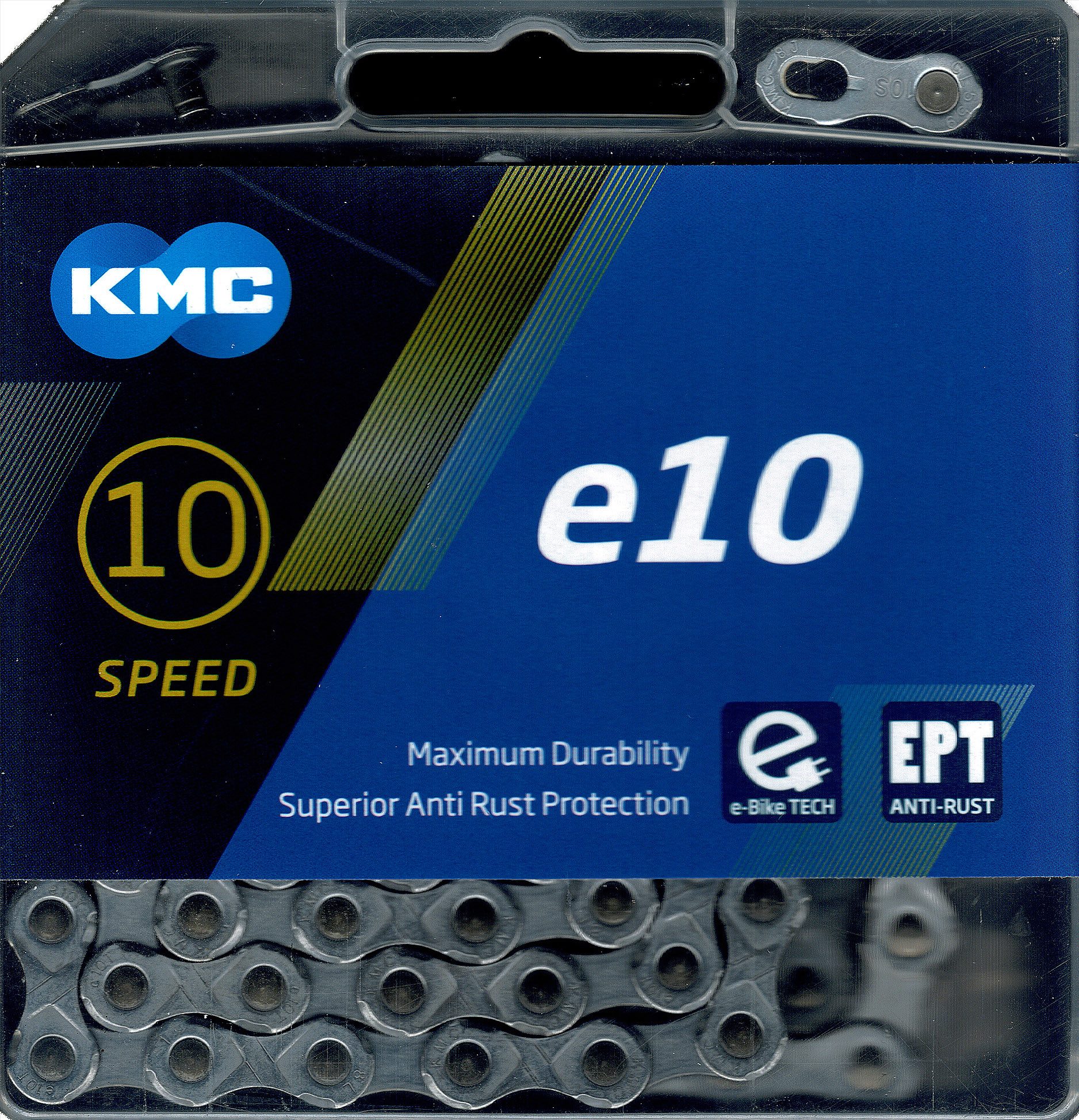 KMC Fahrradkette KMC e10 Ebike Kette 10 fach EPT Anti Rost Extra Long 136 Links