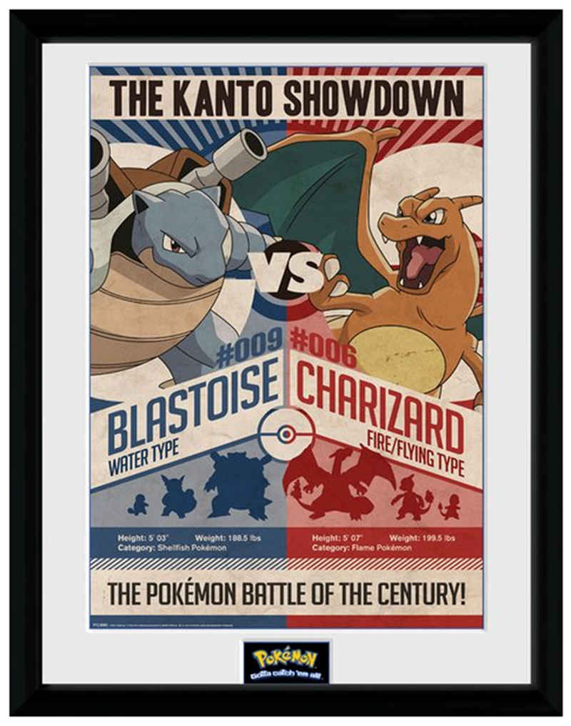 GB eye Bild mit Rahmen Pokémon - Glurak Vs Turtok - Collector Print