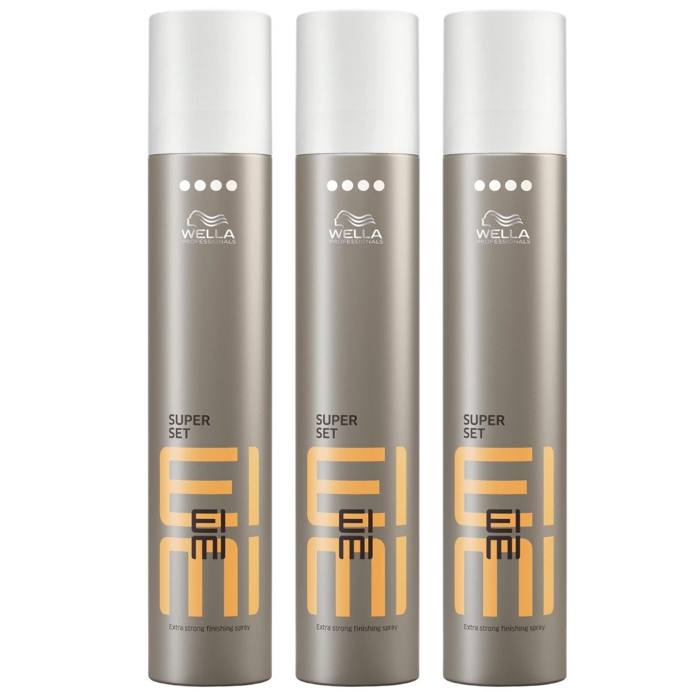 Wella Haarpflege-Spray EIMI Super Set Finishing Haarspray 500 ml Extra starker Halt, Spar-Set, 3er-Pack