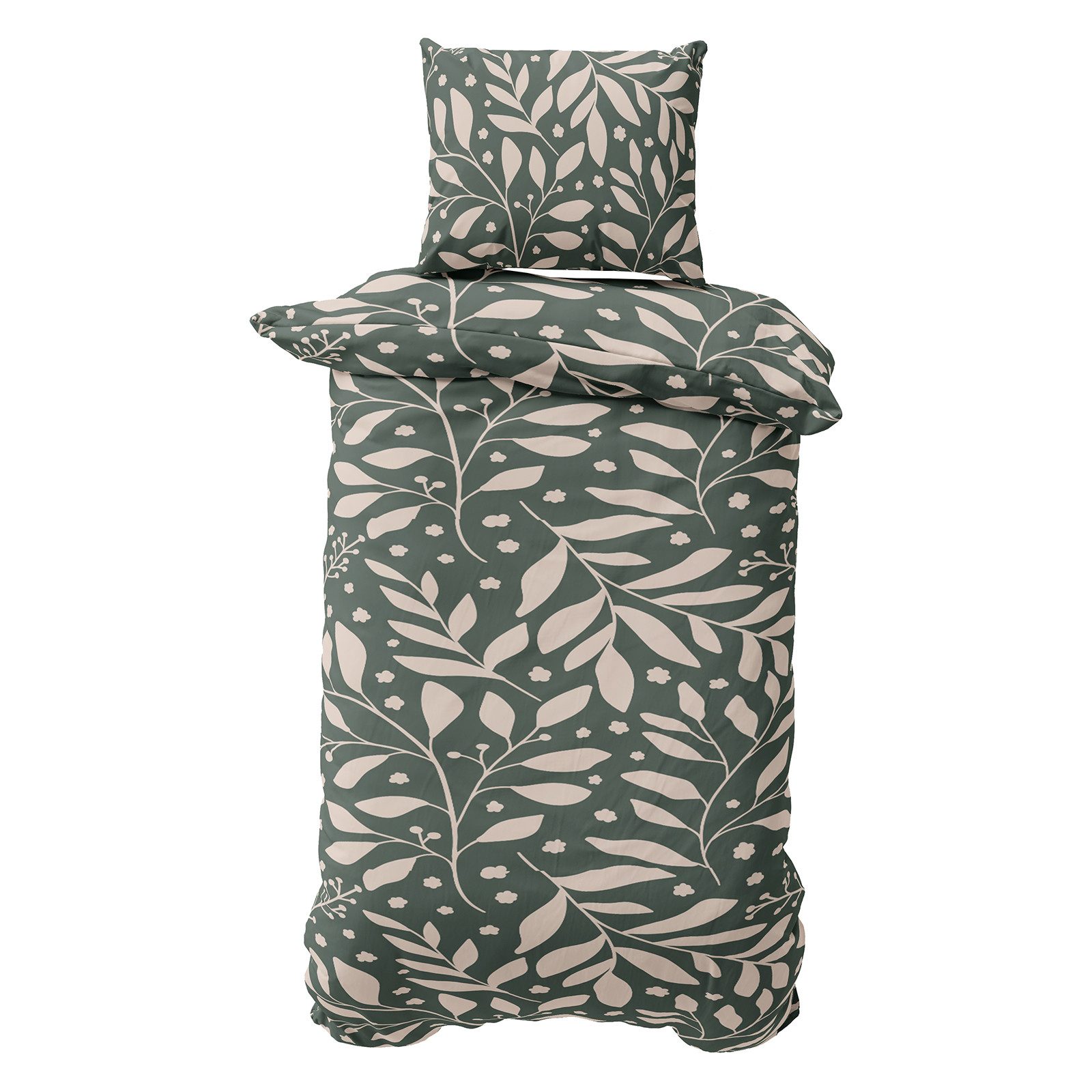 Visaggio Bettwäsche Baumwolle 135x200 cm und 155x220 cm Blätter, Jersey, 2 günstig online kaufen