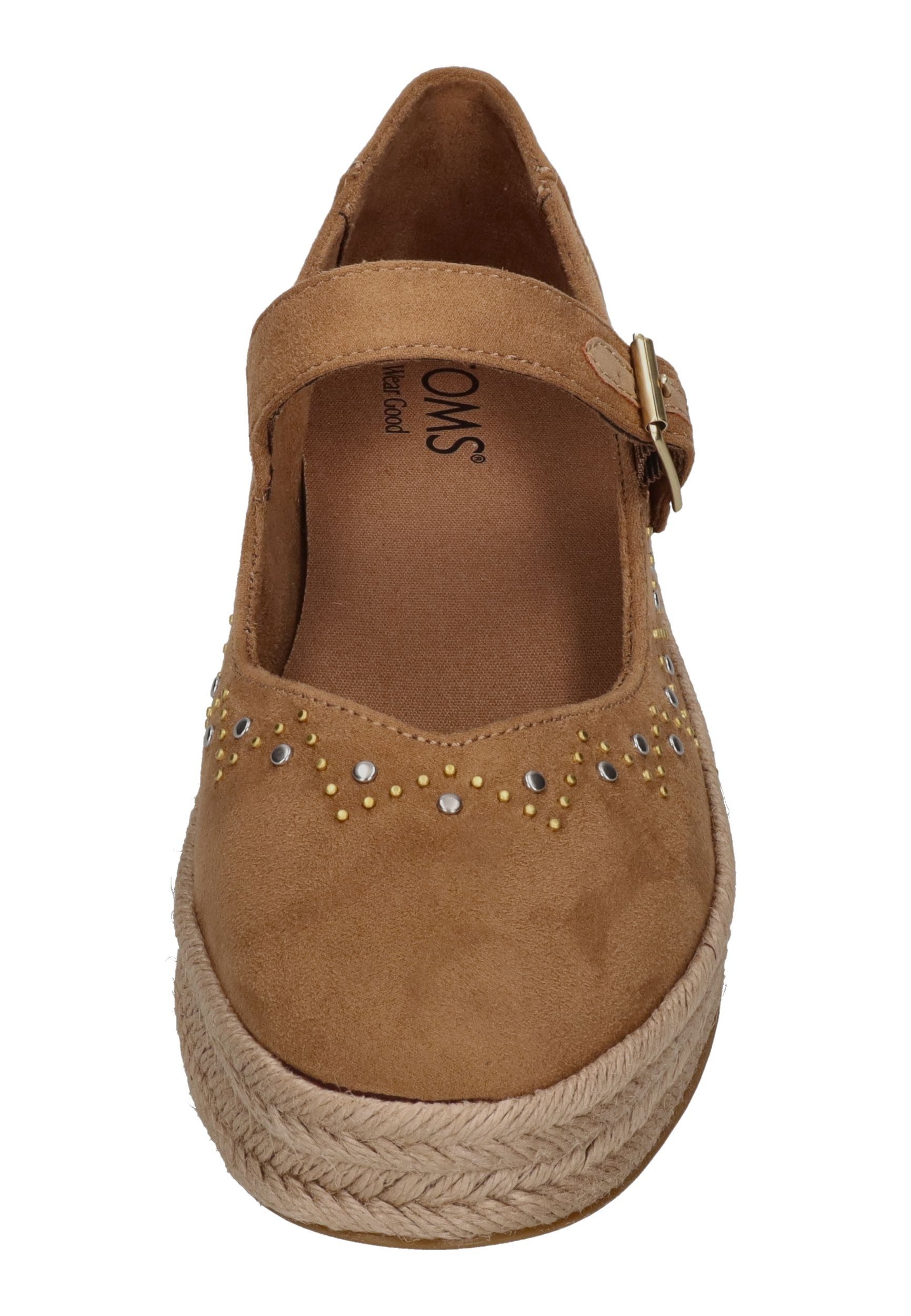 TOMS CAROLINA MARY JANE Espadrille toffee microsuede