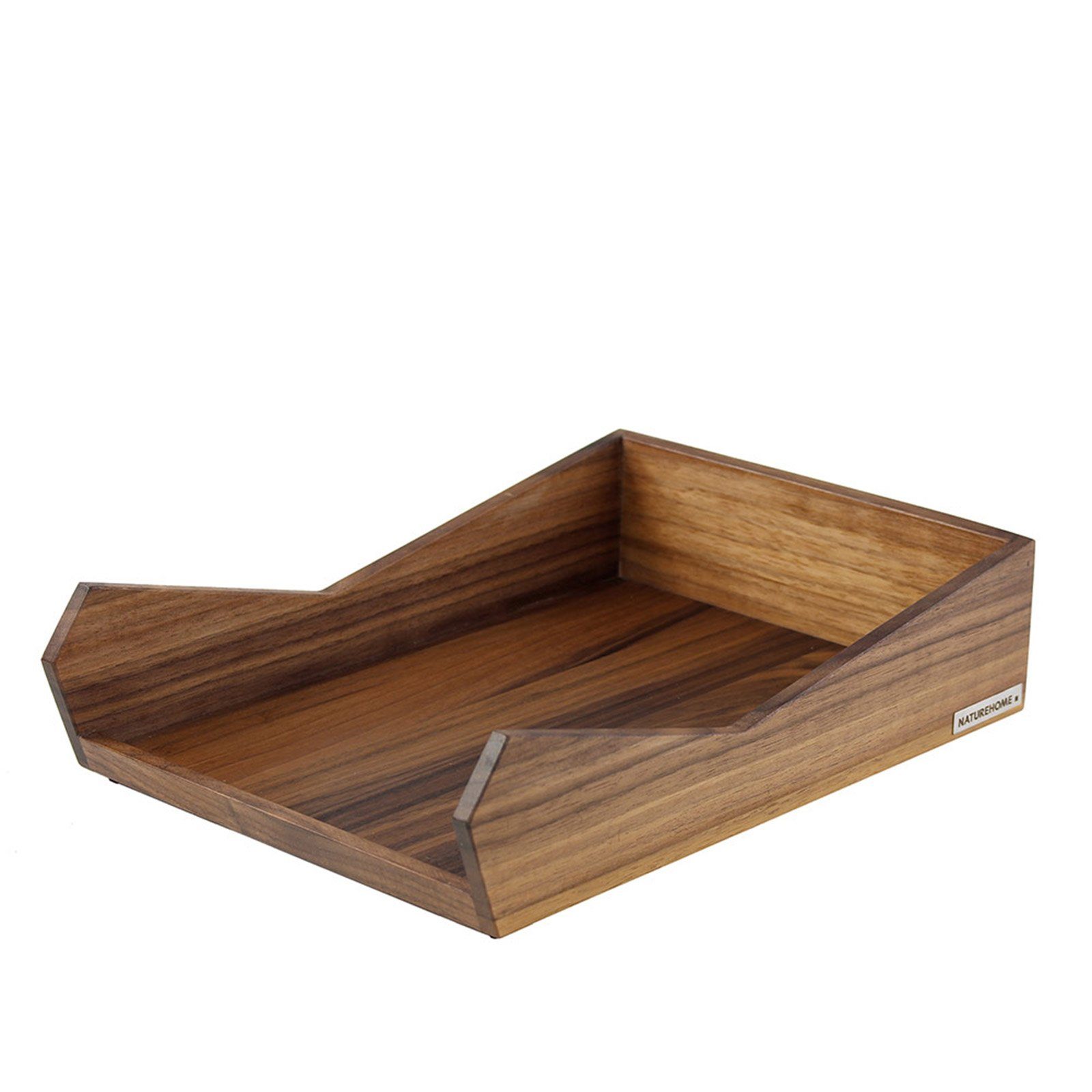 NATUREHOME Briefablage Papier Ablage DINA4 35 x 25 x 8 cm SKRIPT Holz (1-St., NATUREHOME Büro), Echtholz, Nachhaltig, Stapelbar