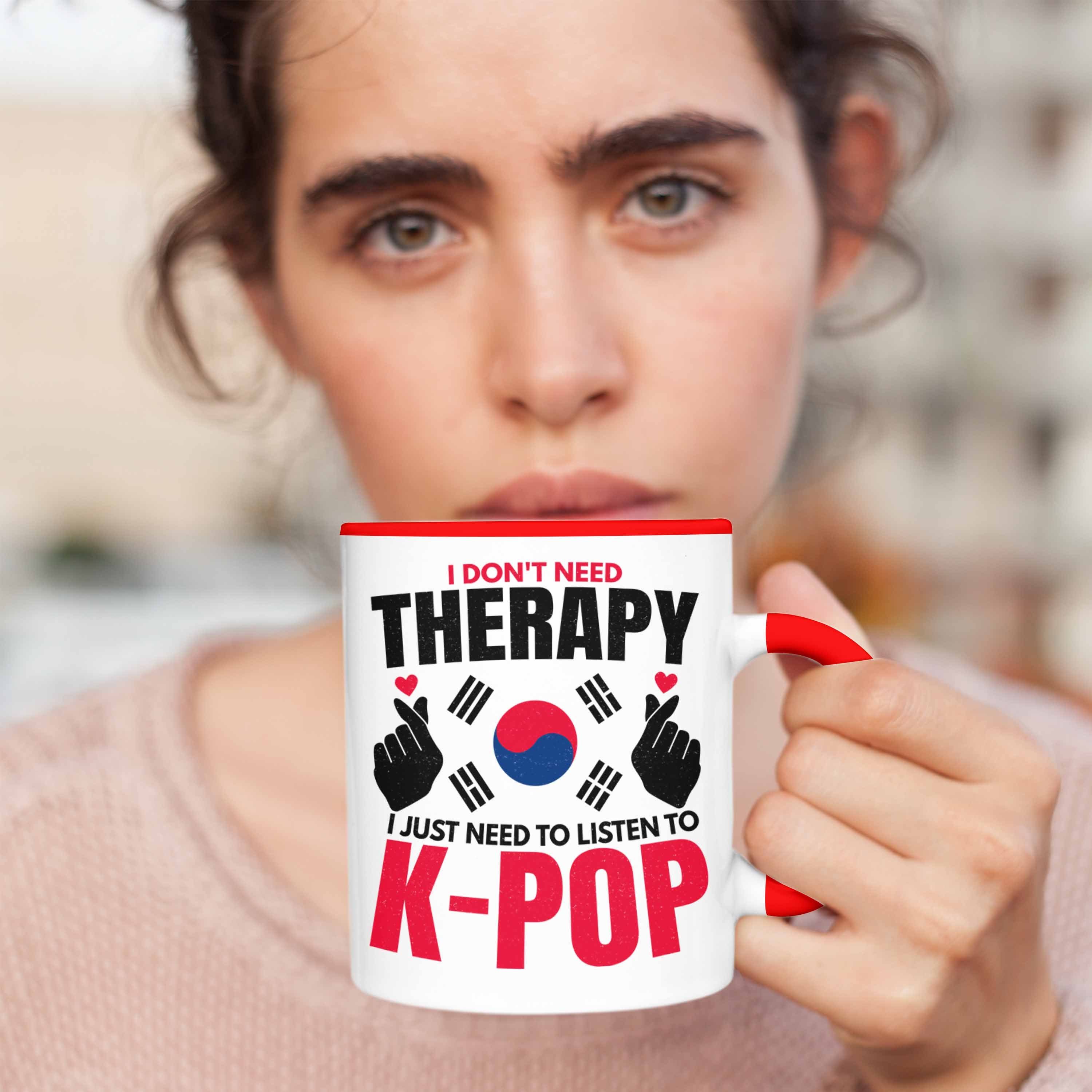 Trendation Tasse Trendation - Kpop Geschenk Style Südkorea K-Pop Spruch Rot Geschenkidee Koreal Tasse