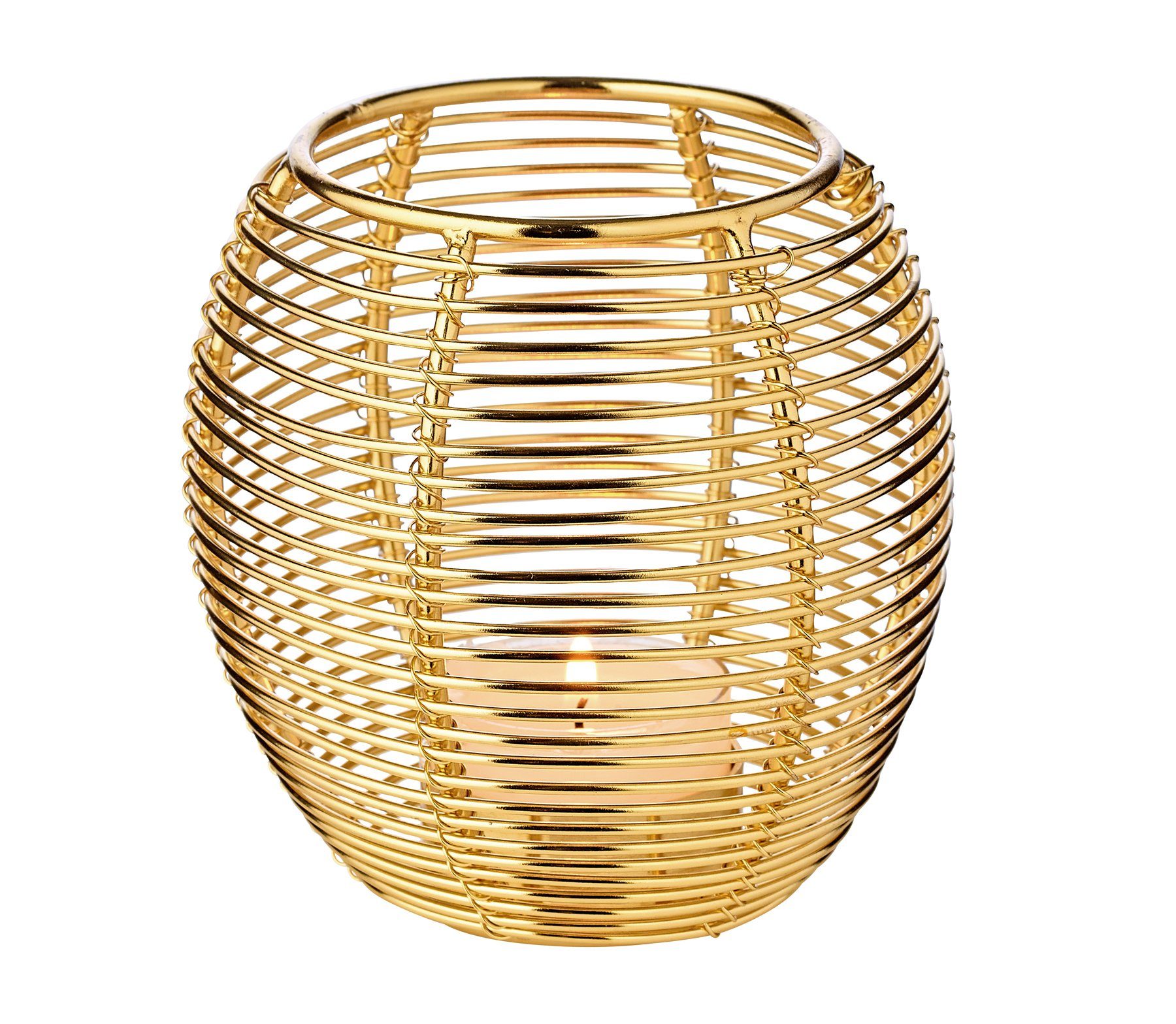 Kerzenhalter 9,5 Höhe Gold-Optik, mit moderenen 10 Ø aus Messing Kerzenhalter-Set Susi Design, cm Set), vernickeltem cm, EDZARD im Windlicht (2er,