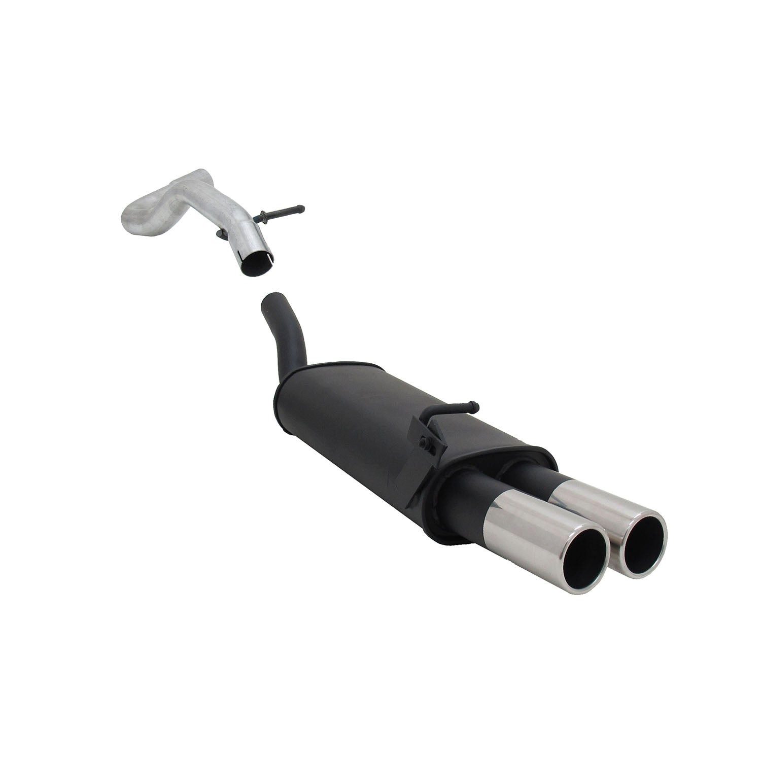 OMAC Auspuff-Flexrohr Novus Sportauspuff für Audi A3 Seat Leon VW Golf 4 New Beetle 2x76mm, (1-tlg), Leicht austauschbar - Doppelter Ausgang