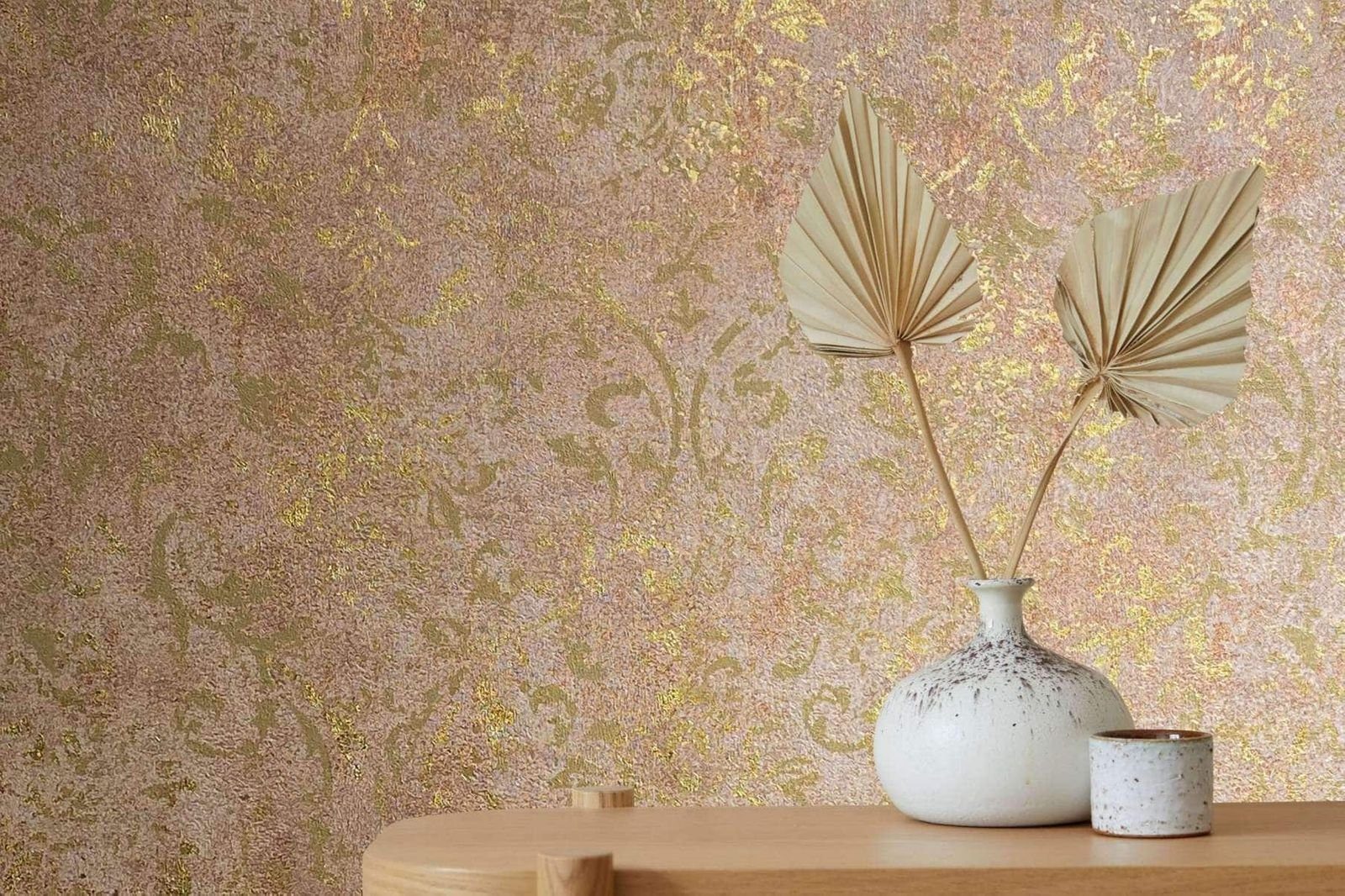 Vliestapete Ornamente Damast Braun Gold 34295 City Glow