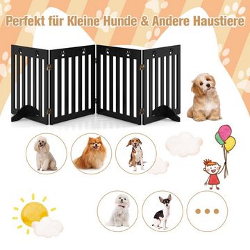 COSTWAY Türschutzgitter Hundegitter, klappbar, 60cm Hoch, 4 Paneelen