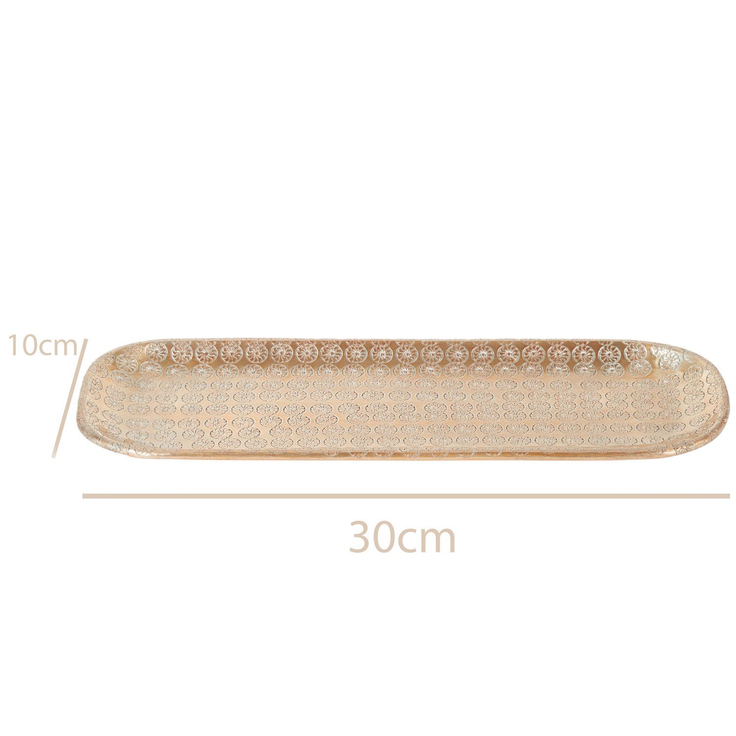 Marrakesch Orient & Mediterran Interior Dekotablett Orientalisches Tablett Kerzentablett Jabar Gold 30cm (1 St), Handarbeit
