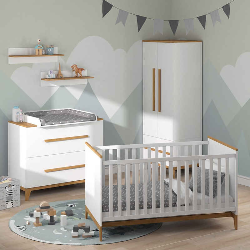 VitaliSpa® Меблі для немовлят-Set Меблі для немовлят Set MALIA Weiß Eiche, (5-St., 5-er Set)