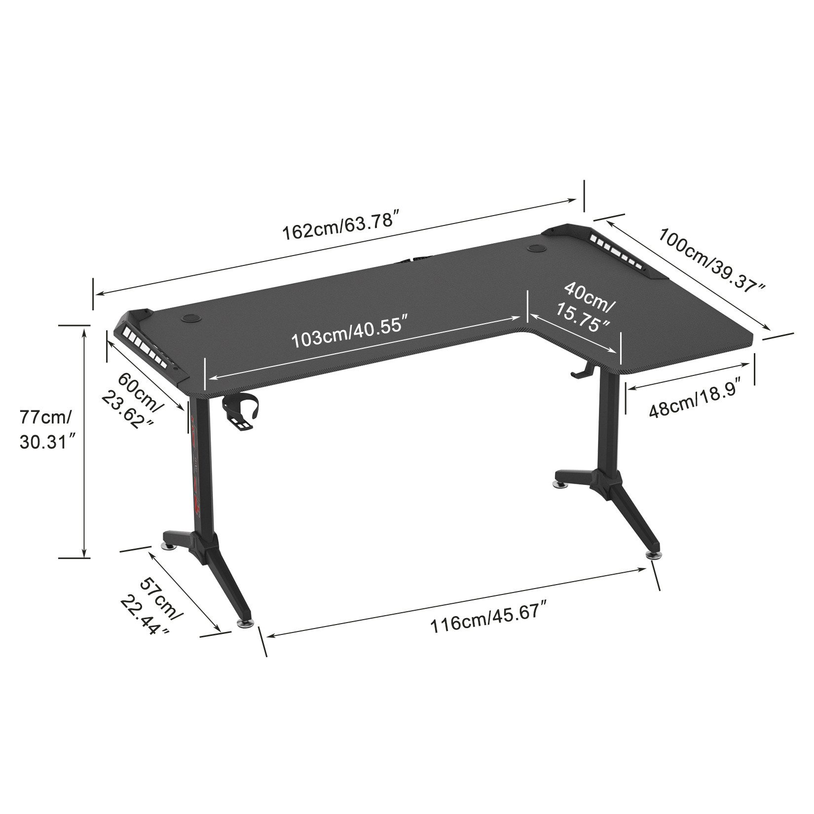 FATIVO Gamingtisch L-förmiger mit integrierter LED, günstig online kaufen