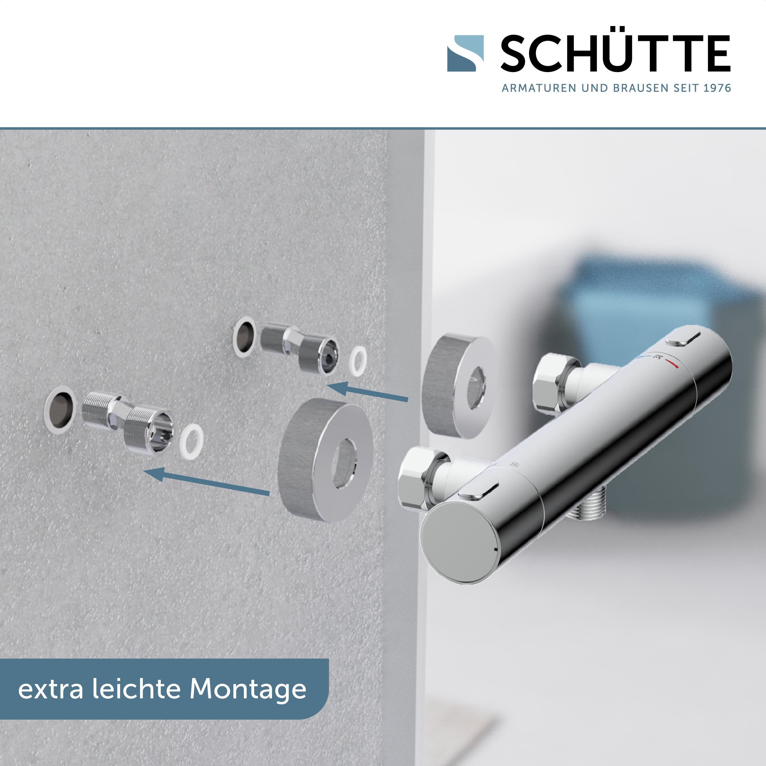 Schütte Duscharmatur LOS ANGELES Eco-Stopp-Funktion, Temperaturskala mit Sicherheitssperre bei 38 °C