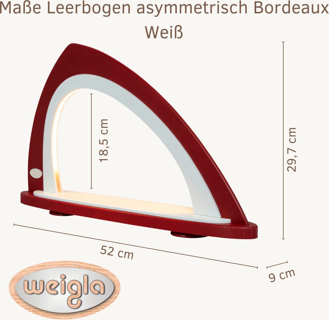 Weigla LED Schwibbogen Weihnachtsdeko, Made in Germany (1-tlg), Leerbogen zum Selbstbestücken, asymmetrisch