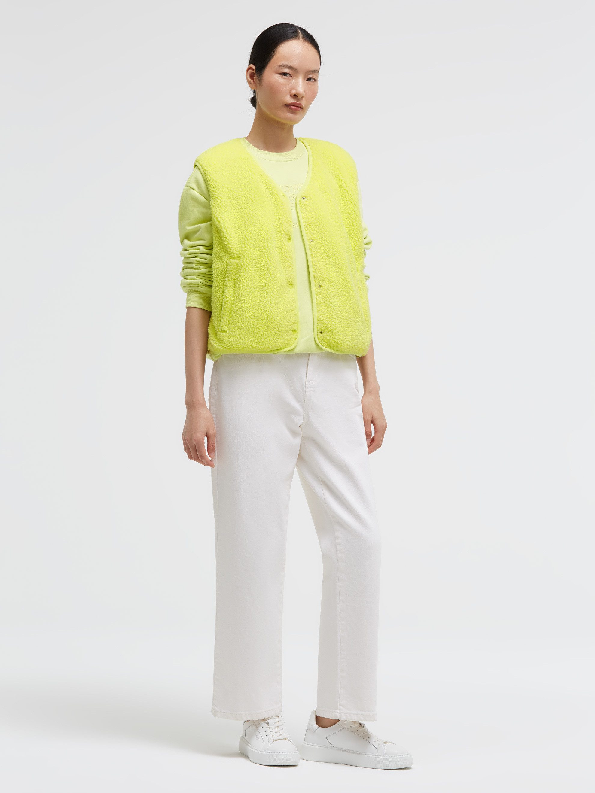SENSES.THE LABEL Fleeceweste mit Druckknopfleiste