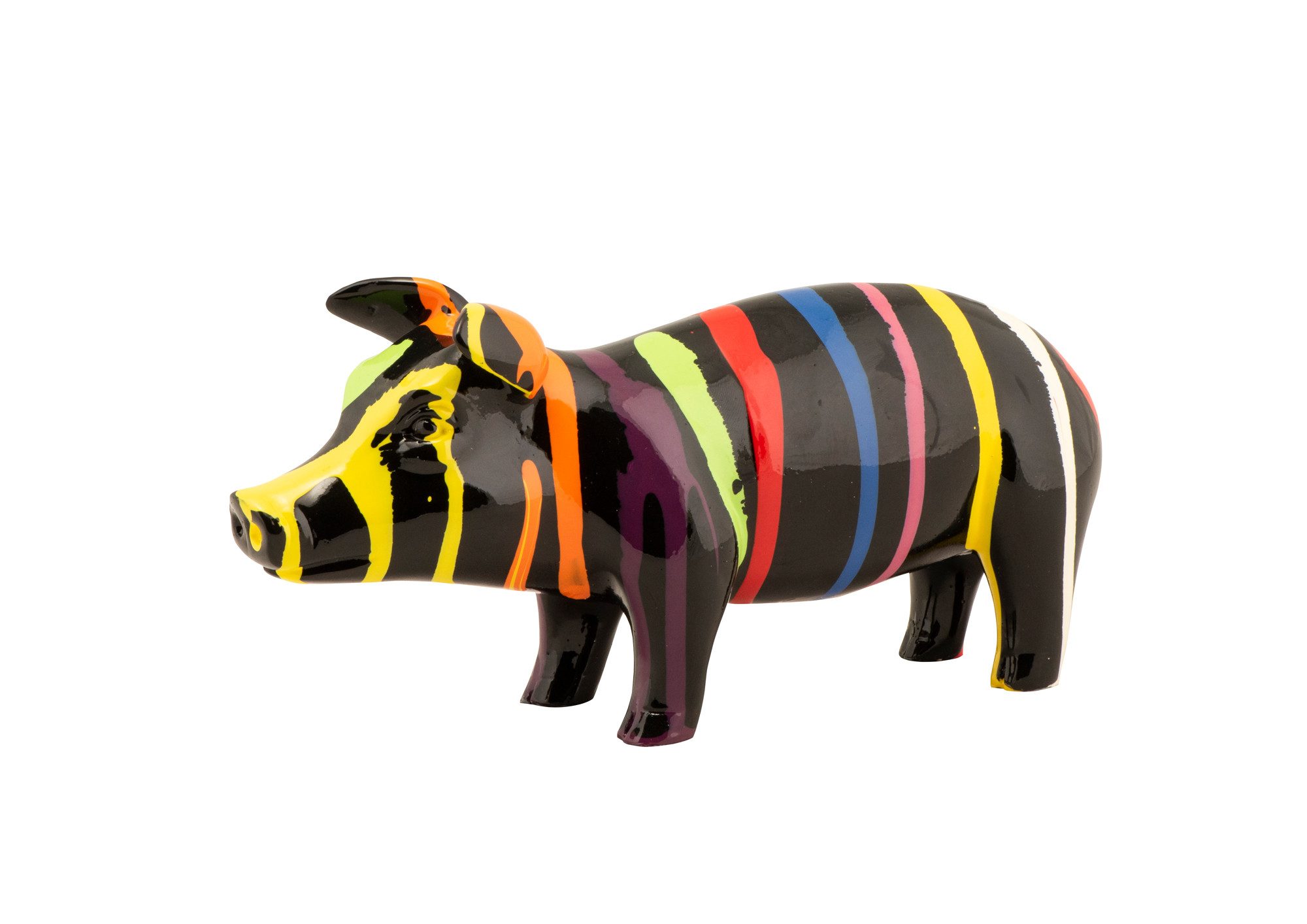 ArtUniverse Skulptur Skulptur Buntes Schweinchen 11 x 7 x 24 cm (1 St)