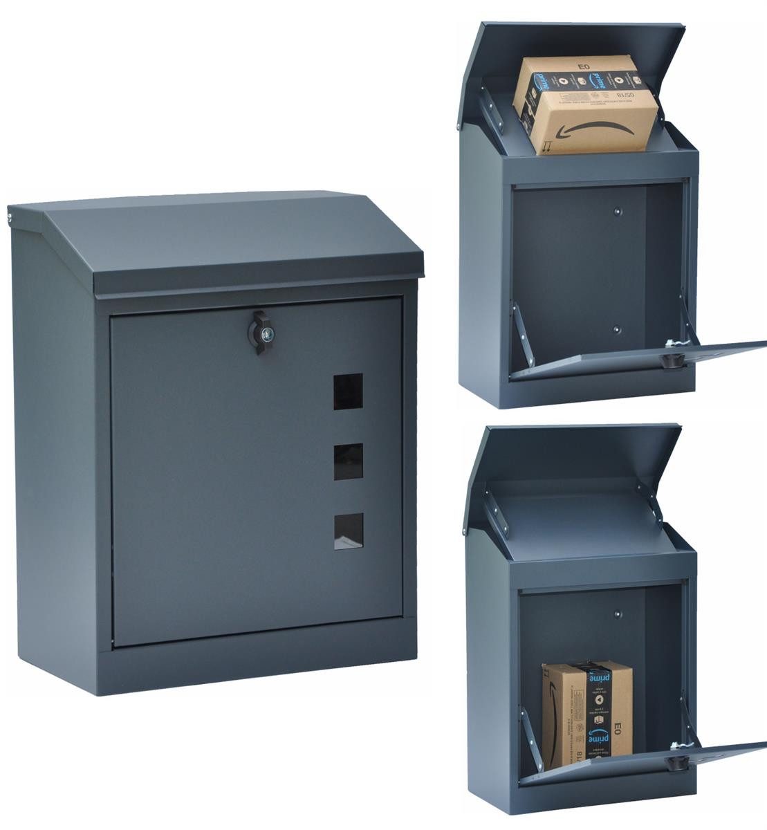 dazikemo Wandbriefkasten Briefkasten Paketbox Grau günstig online kaufen