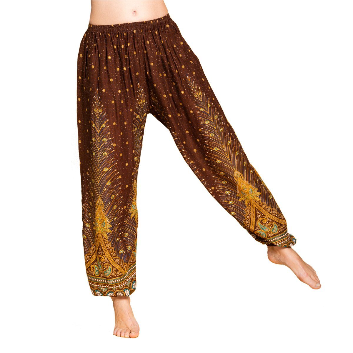 Haremshose Muckhose im Peacock Design leichte Sommerhose als Haremshose