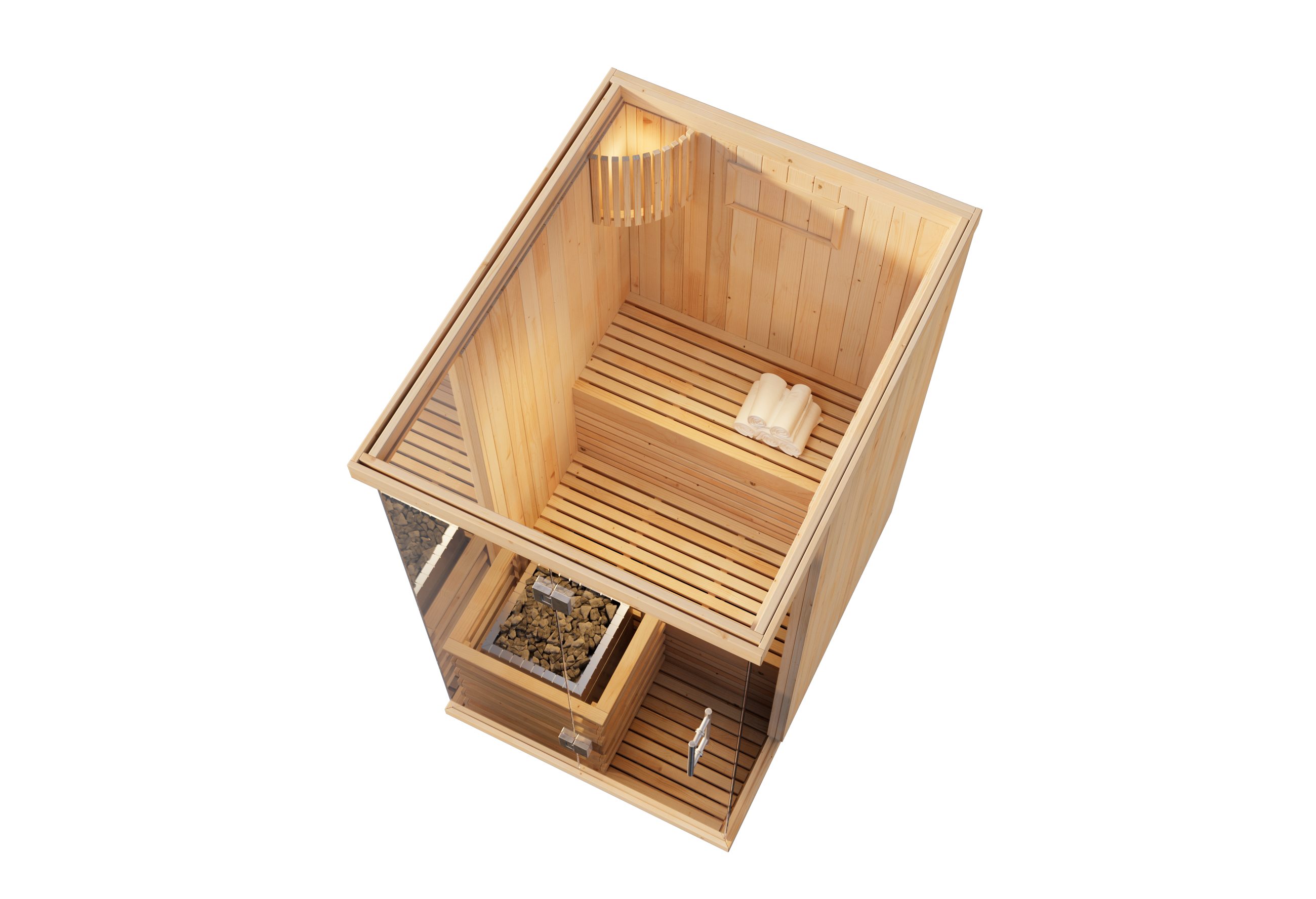 FinnTherm Sauna Innensauna Milla, BxTxH: 119 x 150 x 213 cm, 72 mm, in Naturbelassen