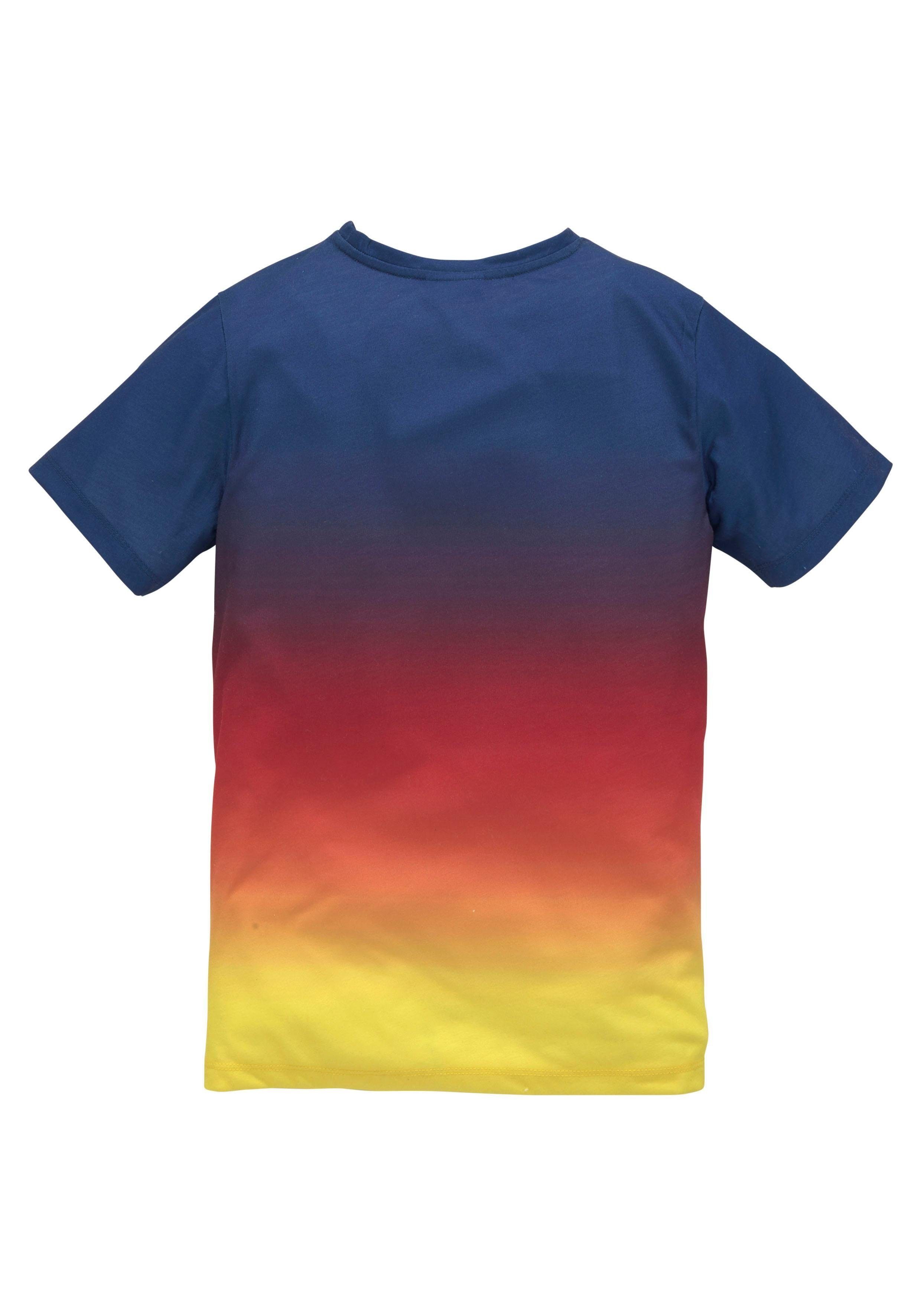 Druck im vorn Chiemsee Farbverlauf T-Shirt mit