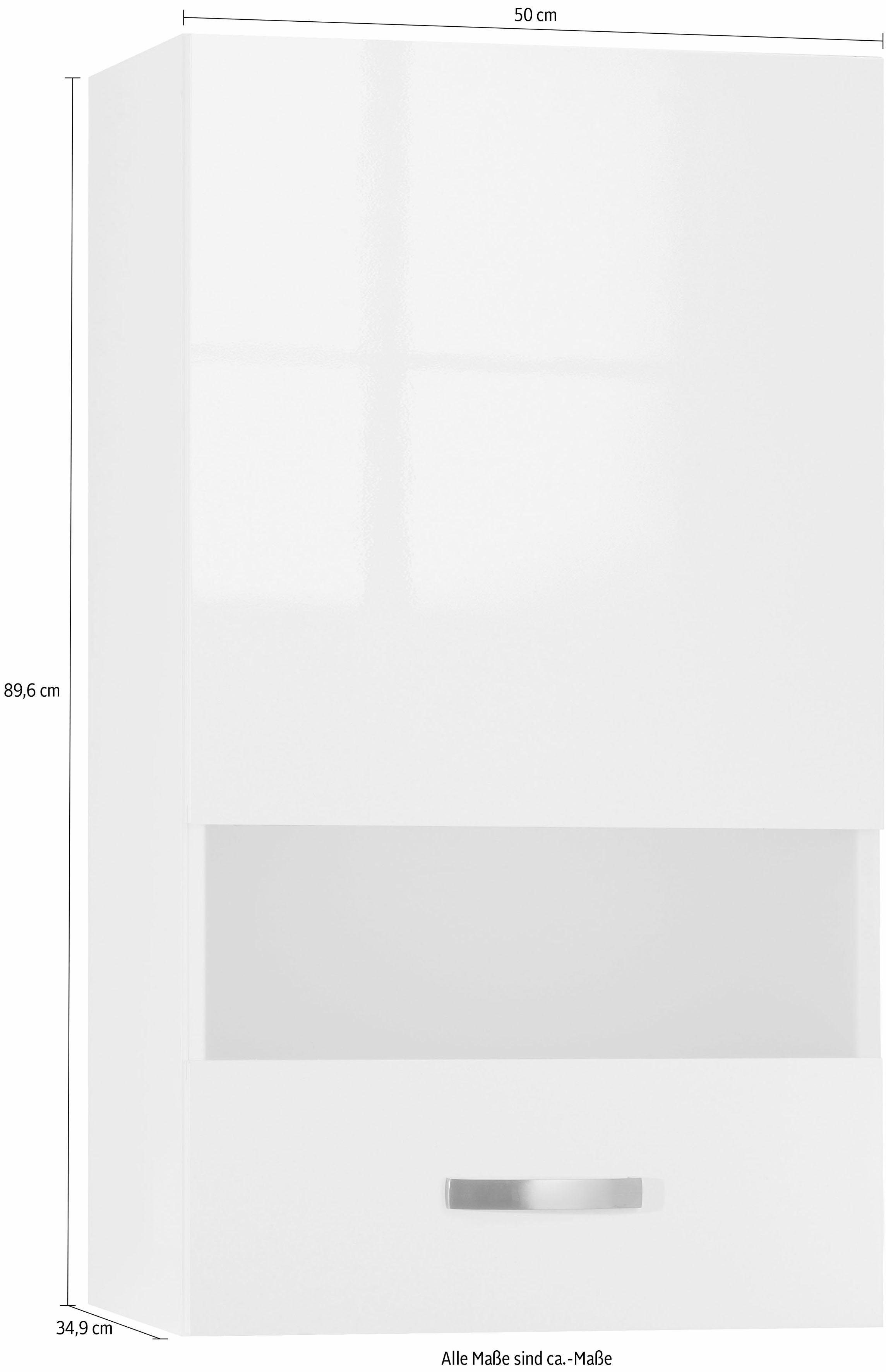 Glashängeschrank glänzend/weiß weiß Cara Breite 50 weiß OPTIFIT | cm