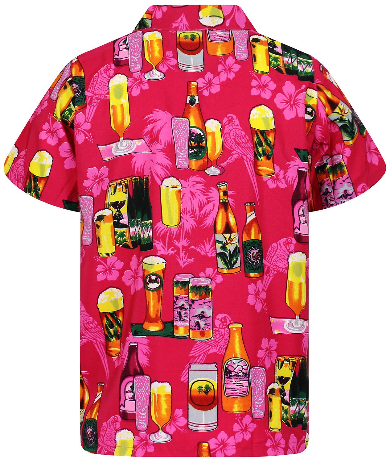 King Kameha Hawaiihemd Beerbottle Funky Hawaii-Hemd Herren Kurzarm Front-Ta günstig online kaufen