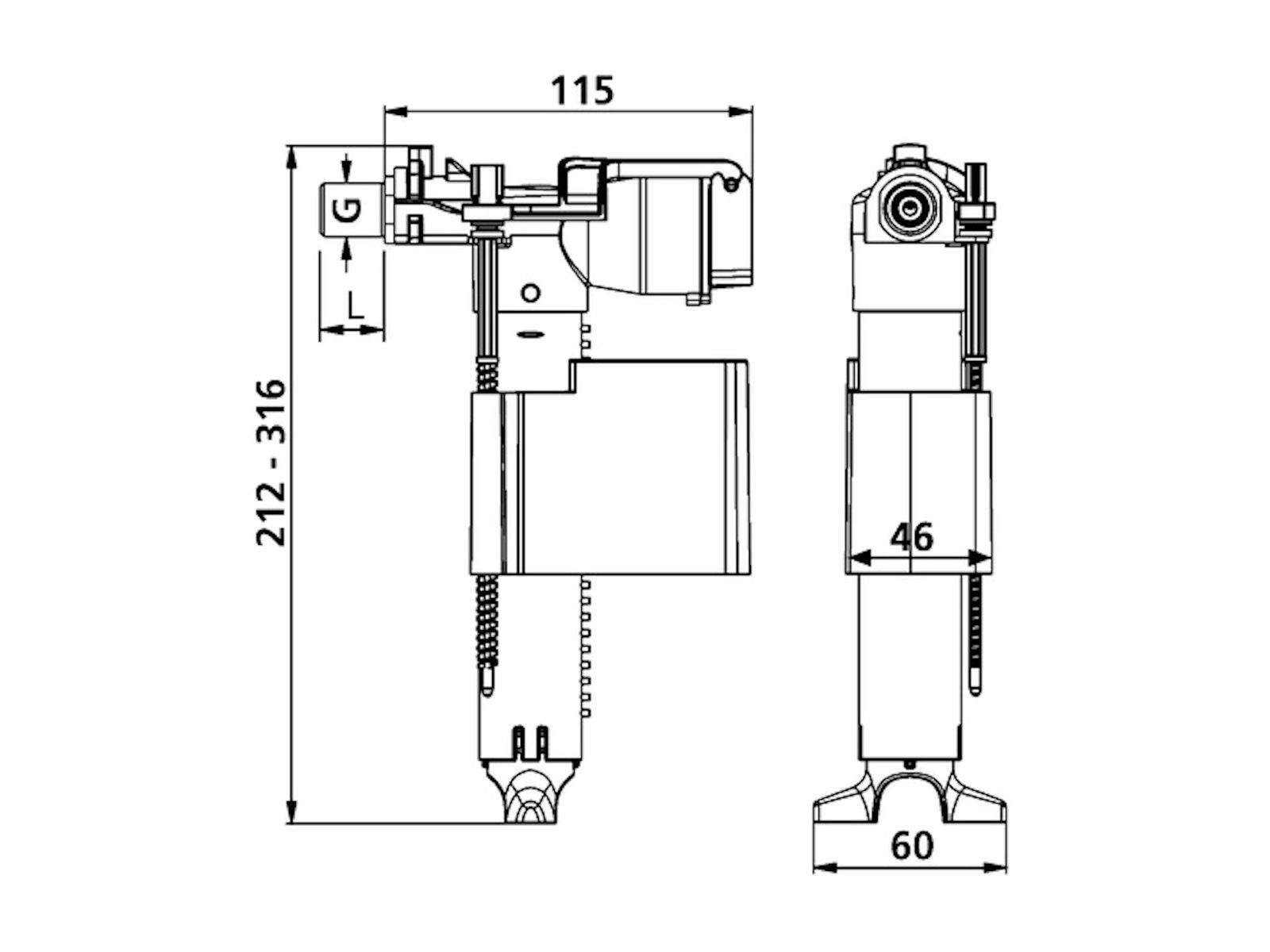 SANIT Unterputz-Spülkasten Uni-Füllventil 510 (multiflow) G3/8x30