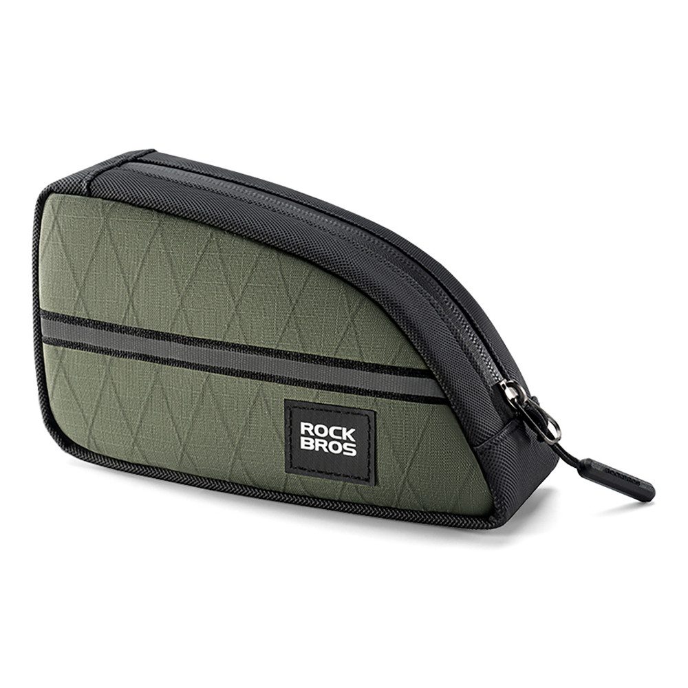 ROCKBROS Rahmentasche Oberrohrtasche Fahrradtasche Dreieckstasche (Spar-Set, 1-tlg., 0, 8 l erweiterbar), Reißverschluss, Reflexstreifen, abnehmbar, 0,8 Liter