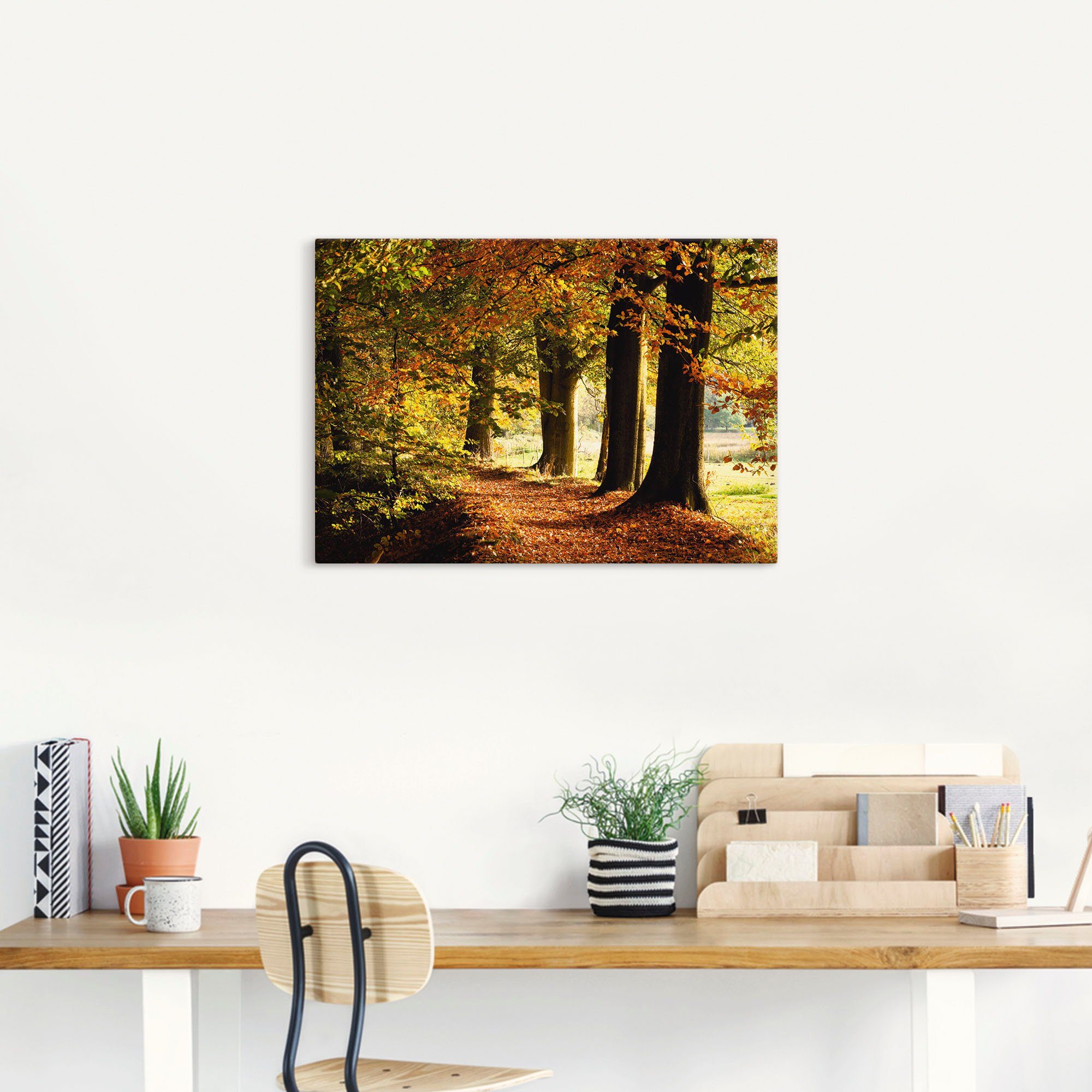 Artland in Poster (1 Alubild, Wandbild oder versch. St), Wandaufkleber Bäume Größen Leinwandbild, Herbstfarben, als