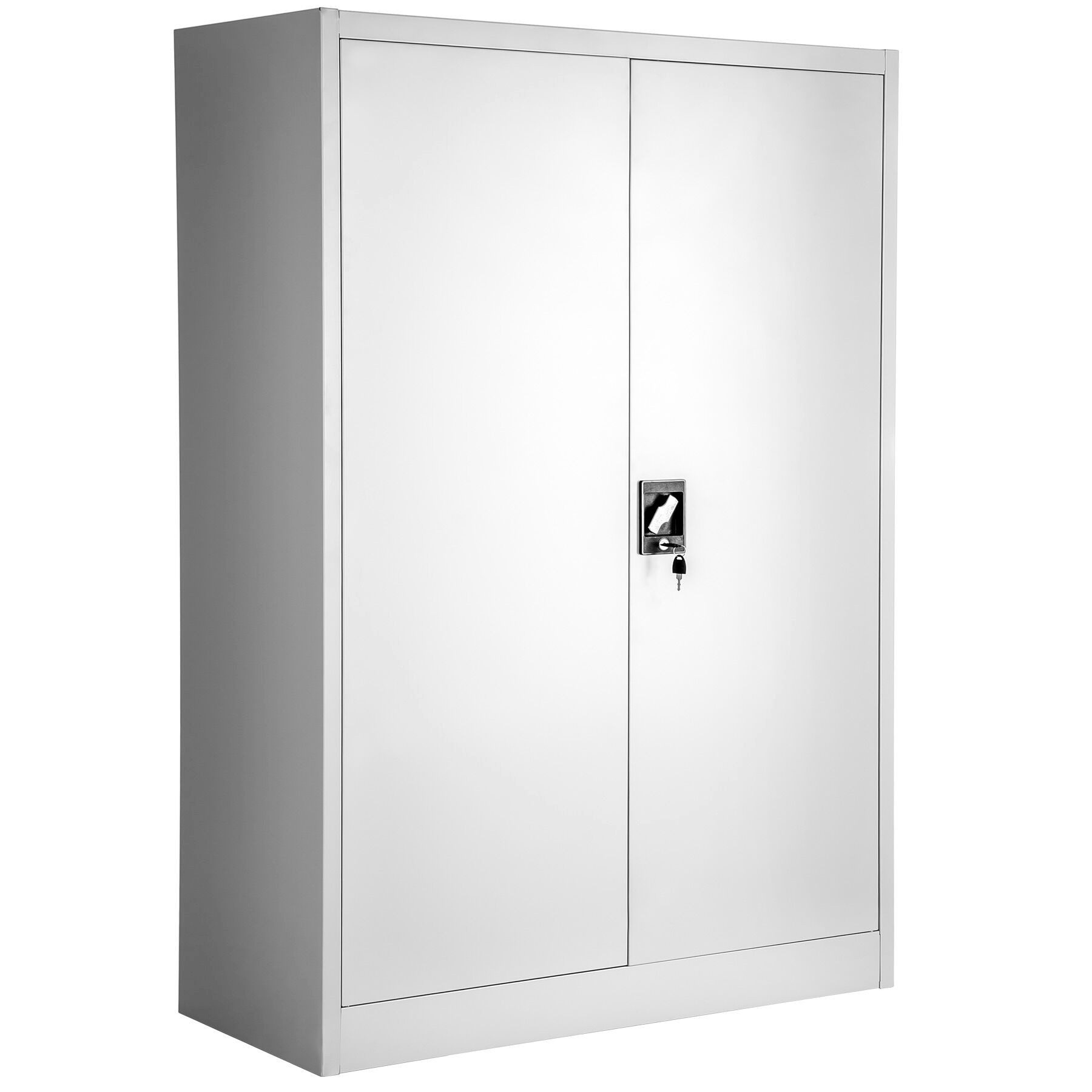 tectake Aktenschrank abschließbarer Büroschrank mit 4 höhenverstellbaren Böden (aktienschrank abschliessbar, 1-St., in Grad) pulverbeschichteter Stahl, stabiler Stand