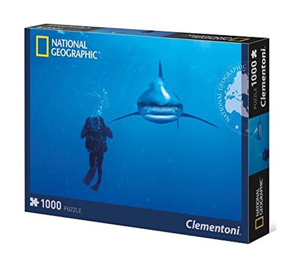 Clementoni® Puzzle Clementoni National Geographic Puzzle Whitetip Hai 1000 Teile, 1000 Puzzleteile