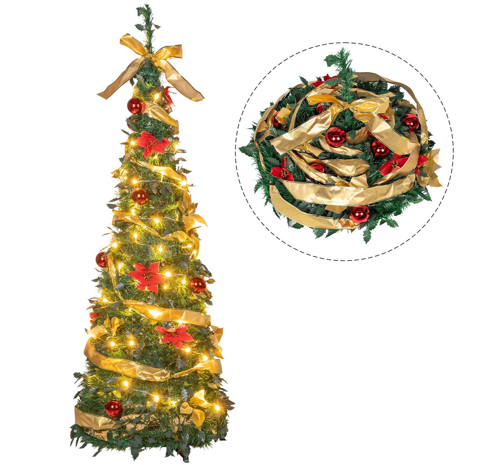 ElitVita Künstlicher Weihnachtsbaum Pop Up Weihnachtsbaum, 150cm, Faltbarer günstig online kaufen