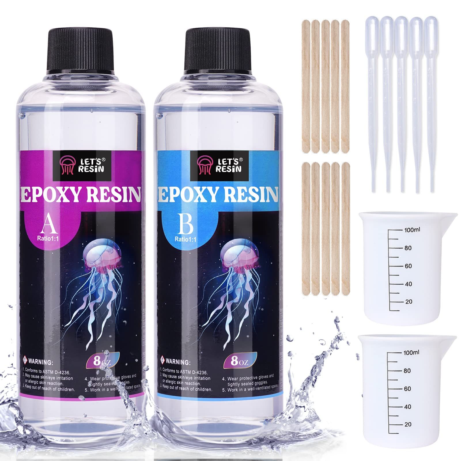 YI Epoxidharz Transparent Epoxidharz Set 500ml mit Härter für Kunstwerke Gießharz