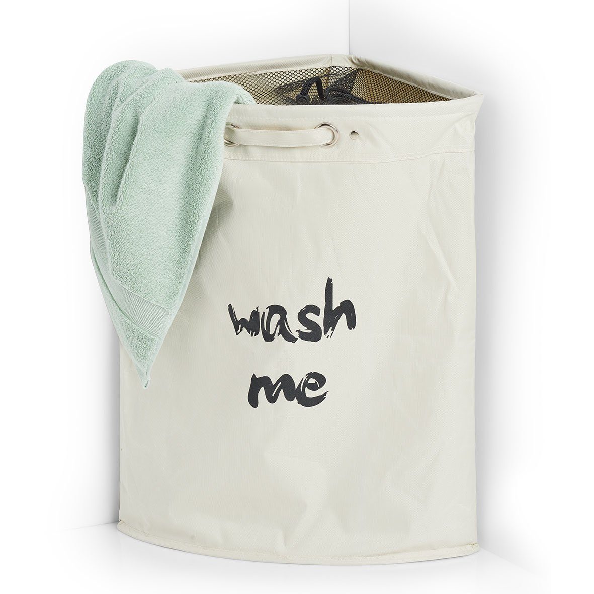 Zeller Present Wäschekorb Eck-Wäschesammler "Wash me, Polyester, beige günstig online kaufen