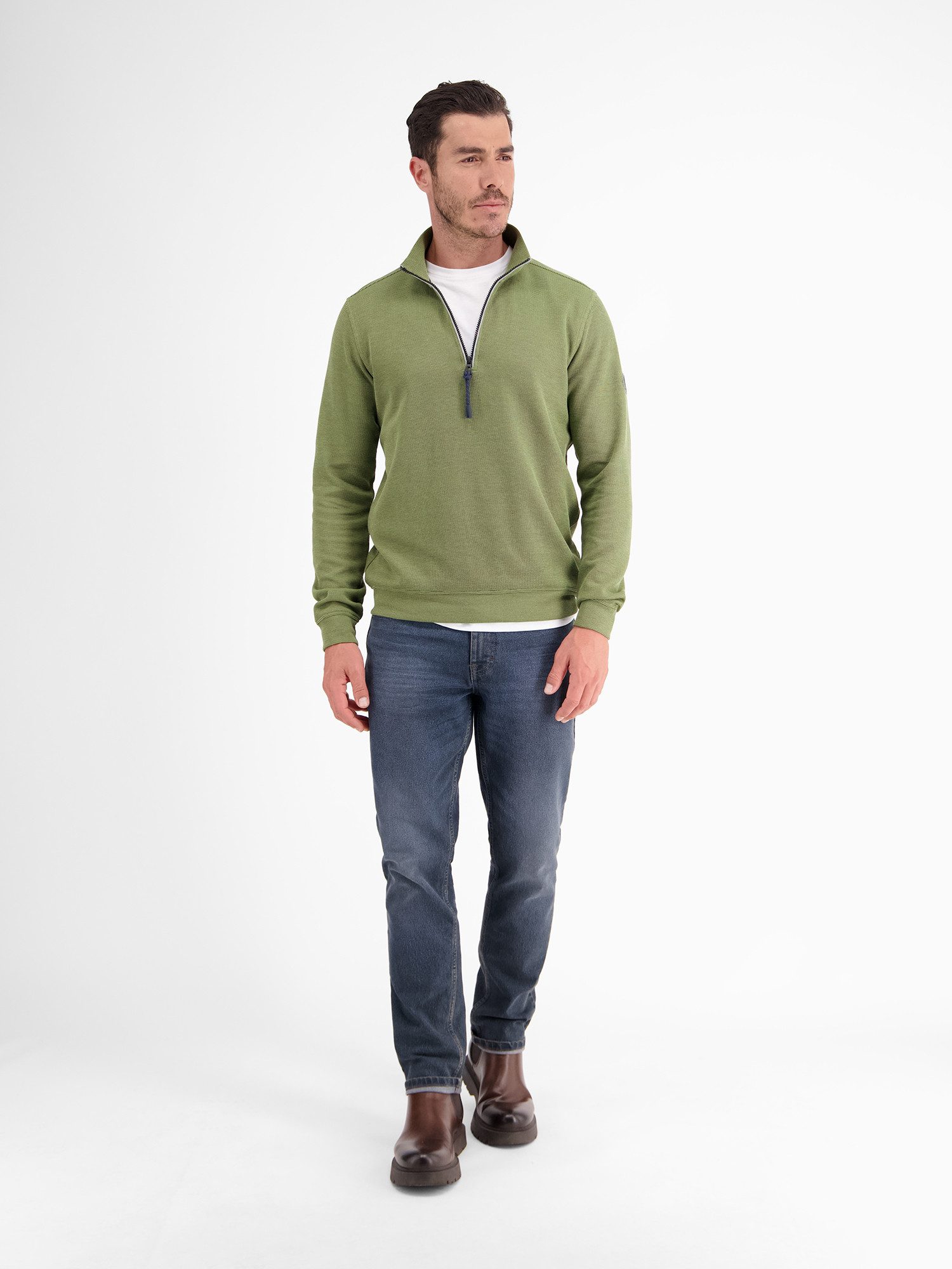 LERROS Sweatshirt Unifarbener Sweattroyer für Herren