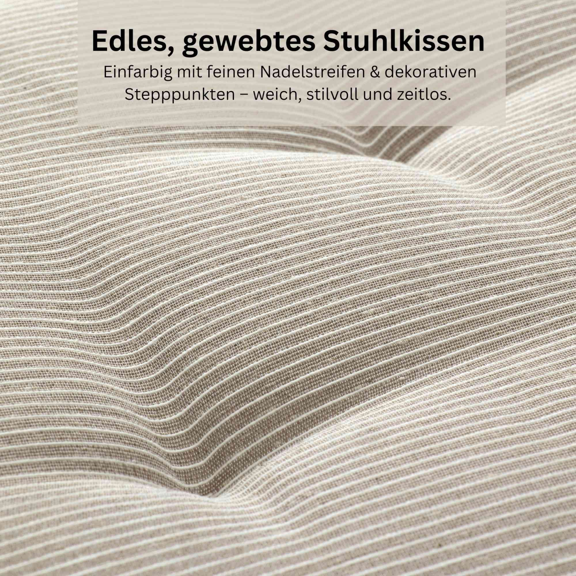 Esprit Stuhlkissen NEEDLESTRIPE Sitzkissen, 40 x 40 cm - 2er Set in Braun
