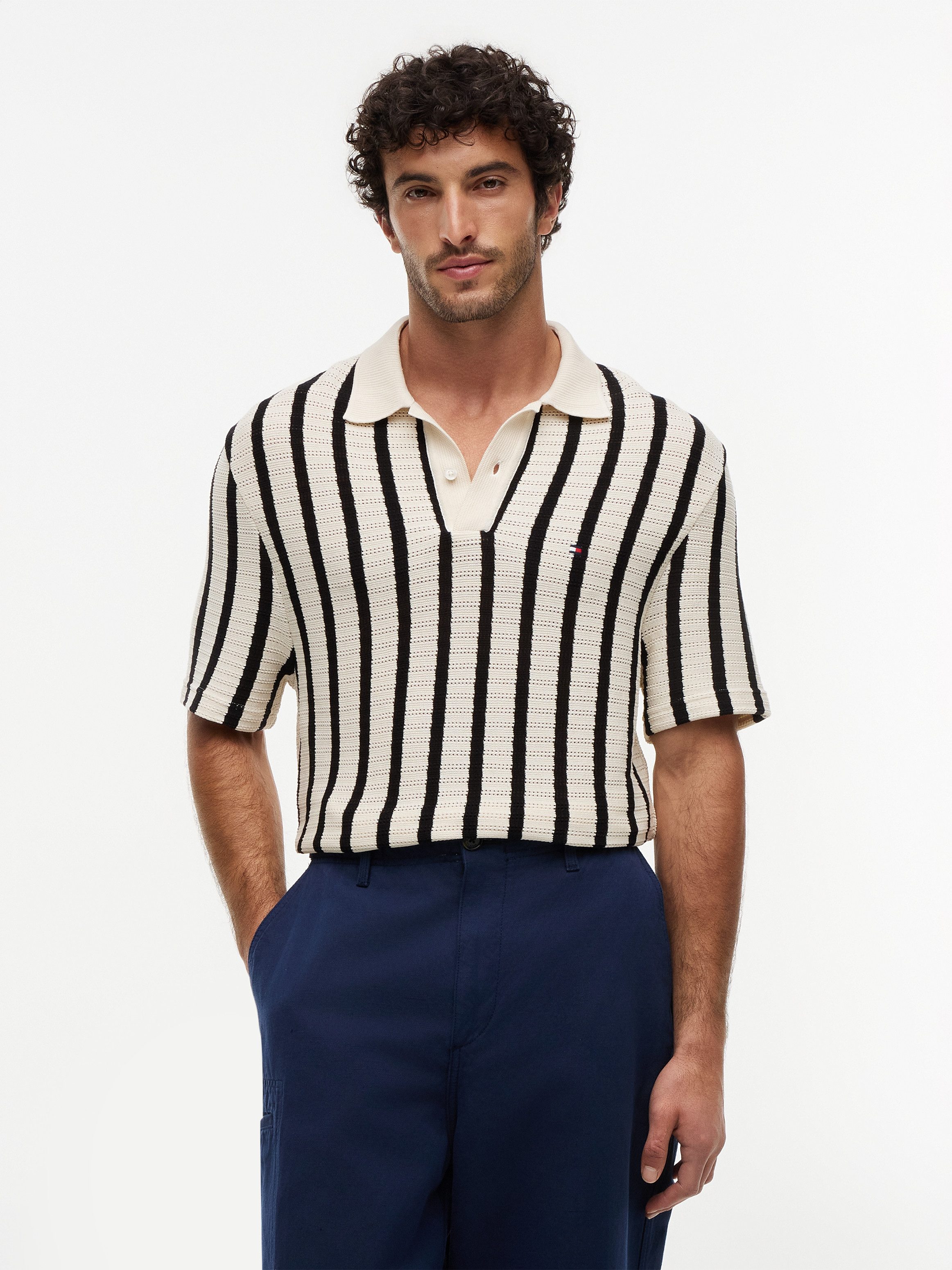 Tommy Hilfiger Poloshirt OPEN KNIT RELAXED FIT POLO aus Lochstrick, relaxed