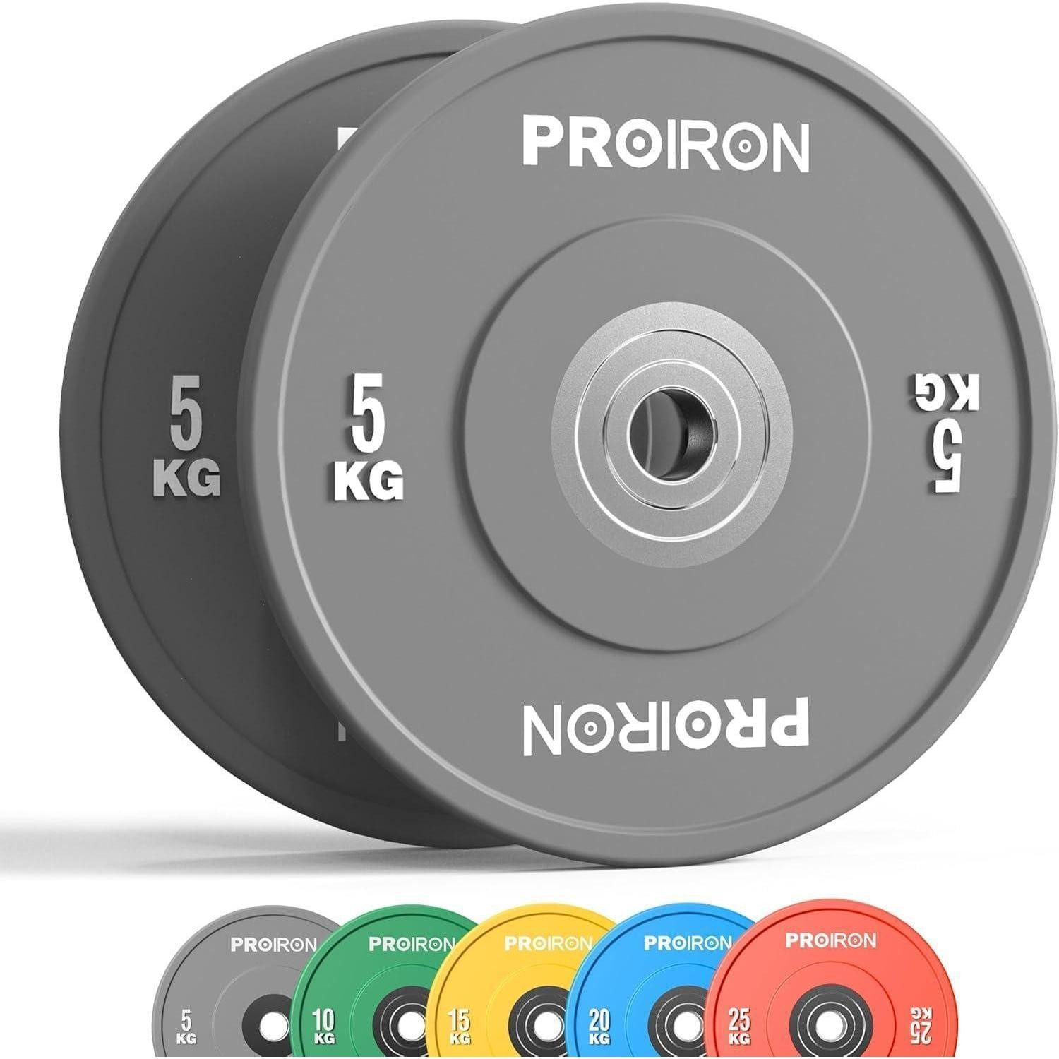 PROIRON Hantelscheiben Hantelscheiben Olympic Bumper Plates 50mm 5-25kg Hartgummi
